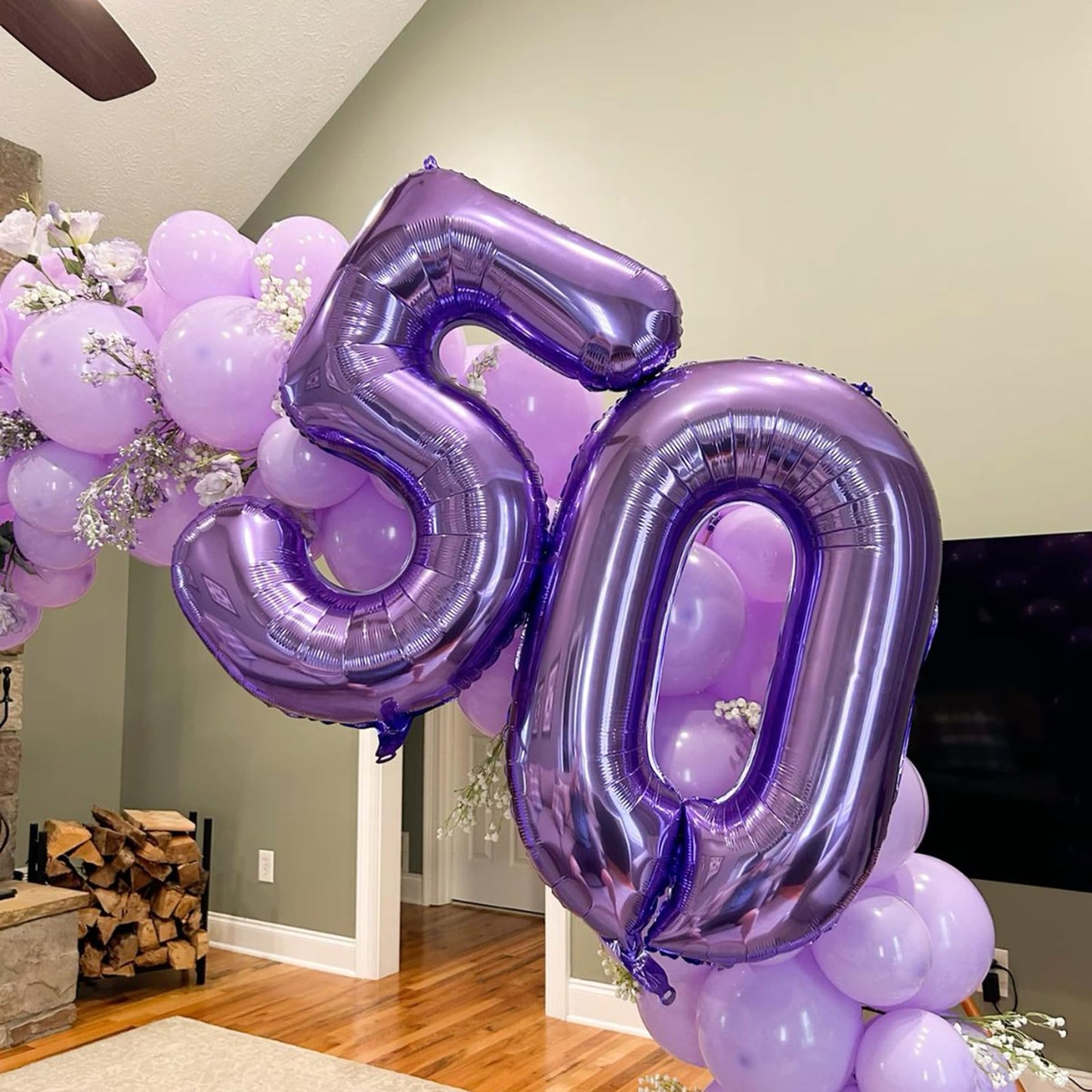 Kelfuoya 40-Inch Purple Number 50 Balloon – Jumbo Mylar Foil Party Decor