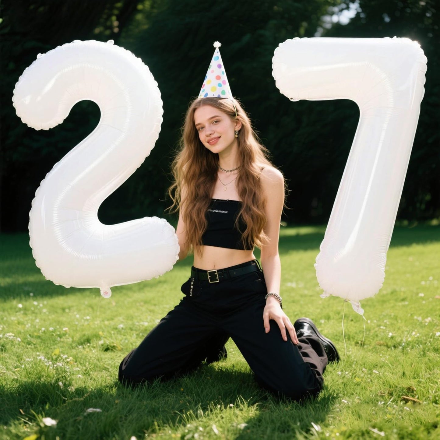 Kelfuoya 40-Inch White Number 7 Foil Balloon | Large Mylar Birthday & Anniversary Decor