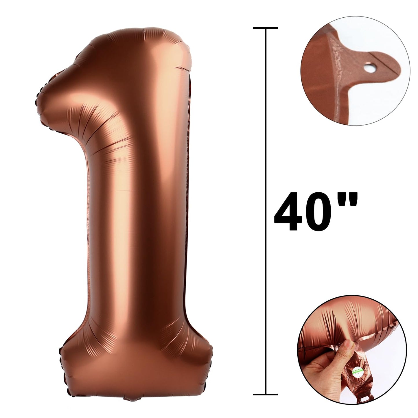 Kelfuoya 40 Inch Dark Brown Number 13 Balloon – Jumbo Foil Helium Decor for Birthday and Anniversary