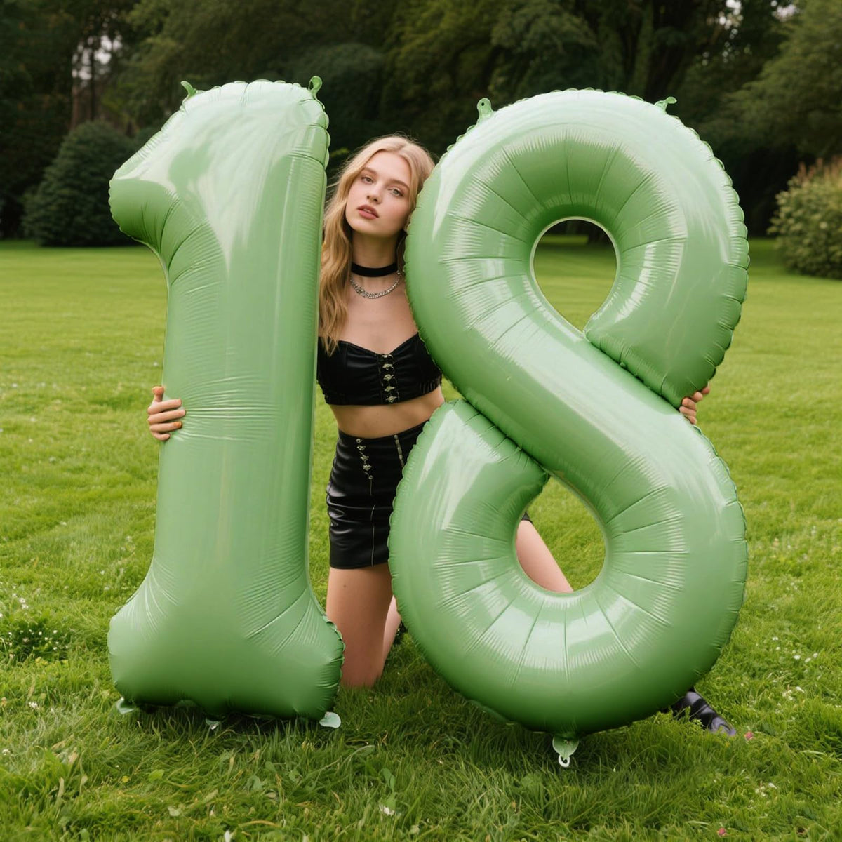 Kelfuoya 40-Inch Olive-Green Foil Number 8 Balloon – Giant Birthday & Milestone Decor