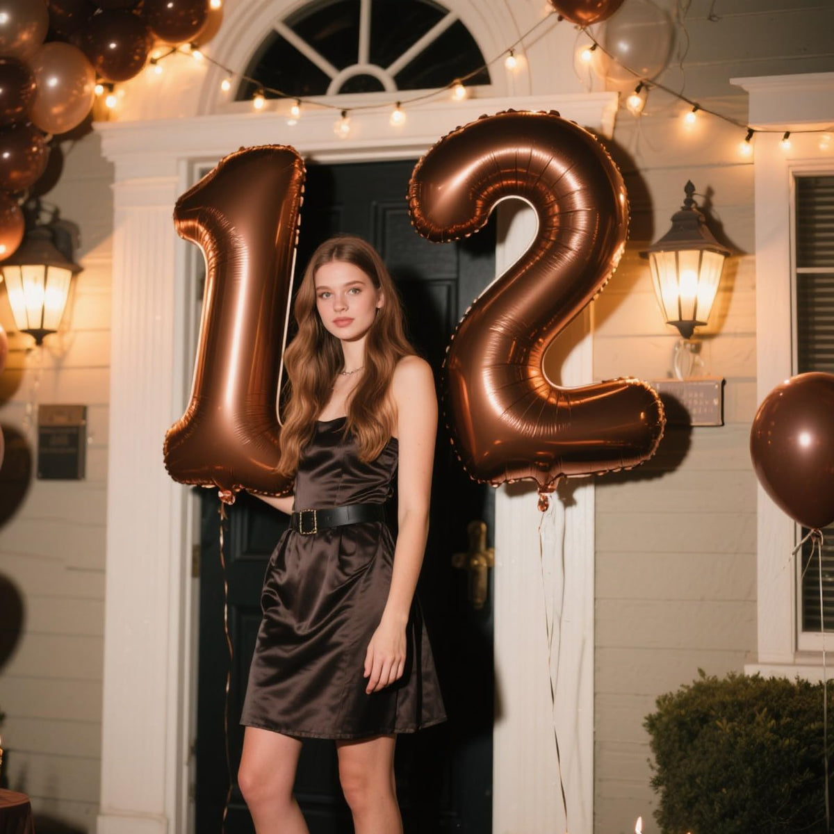 Kelfuoya 40-Inch Dark Brown Number 2 Foil Balloon – Jumbo Party Decor for 12th Birthday, Anniversary & Weddings