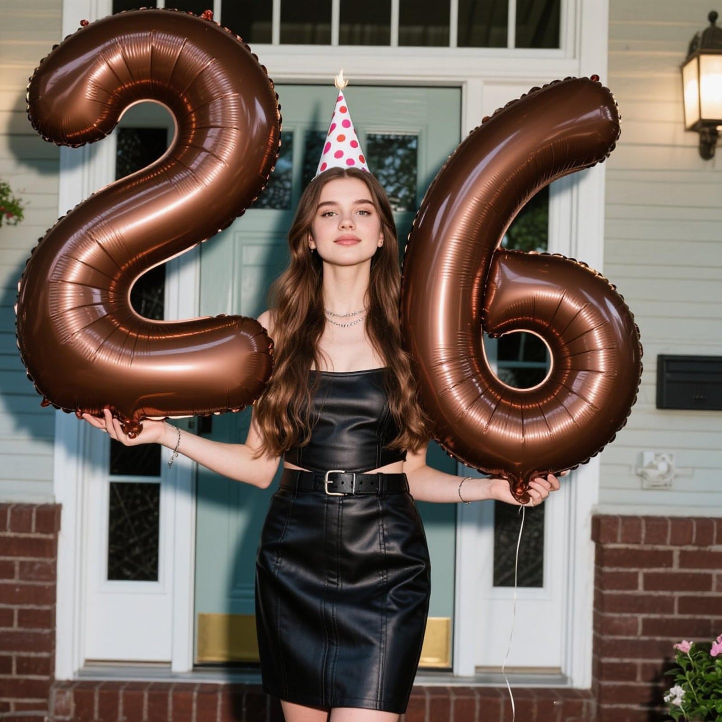 Kelfuoya 40 Inch Dark Brown Number 6 Foil Mylar Balloon – Large 6 Balloon for Birthdays, Anniversaries & Event Decor