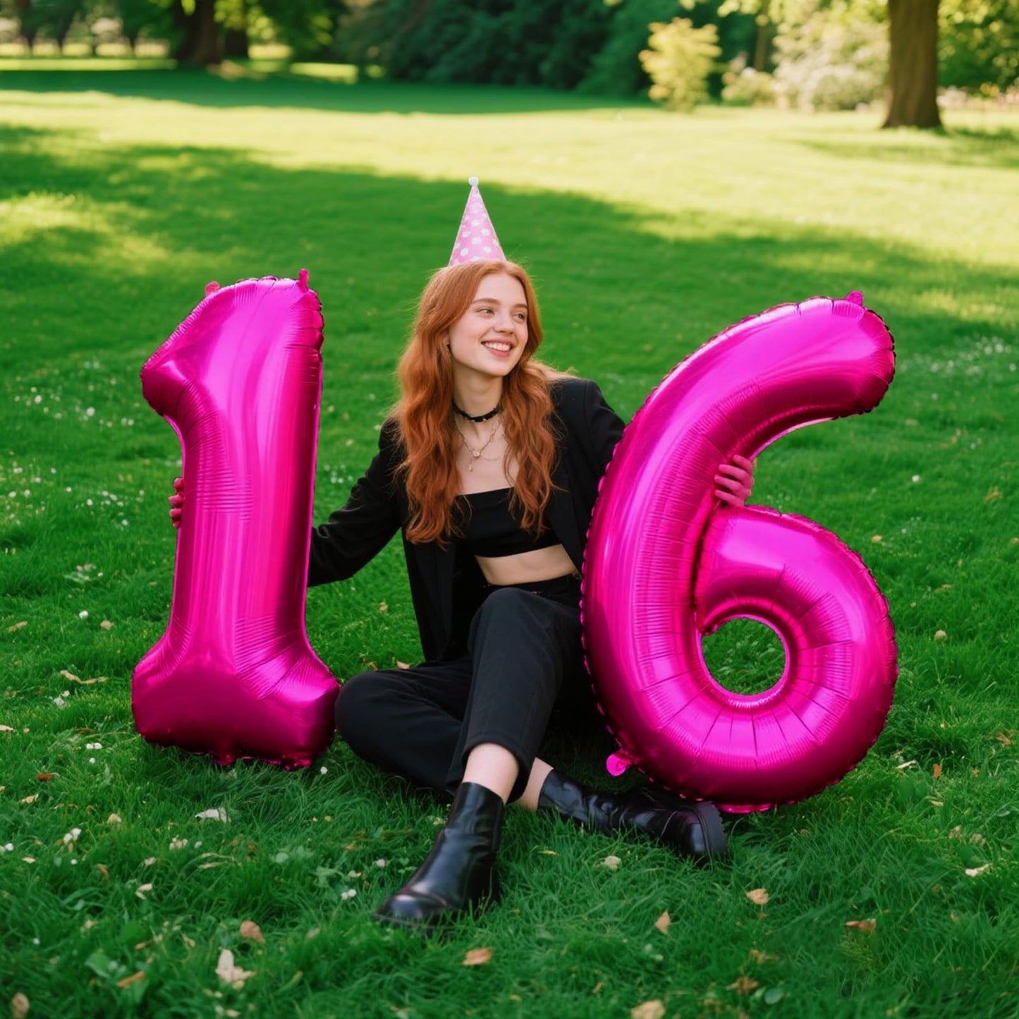Kelfuoya Rose Red 40-Inch Number 6 Foil Balloon – Jumbo Hot Pink Birthday Party Decor