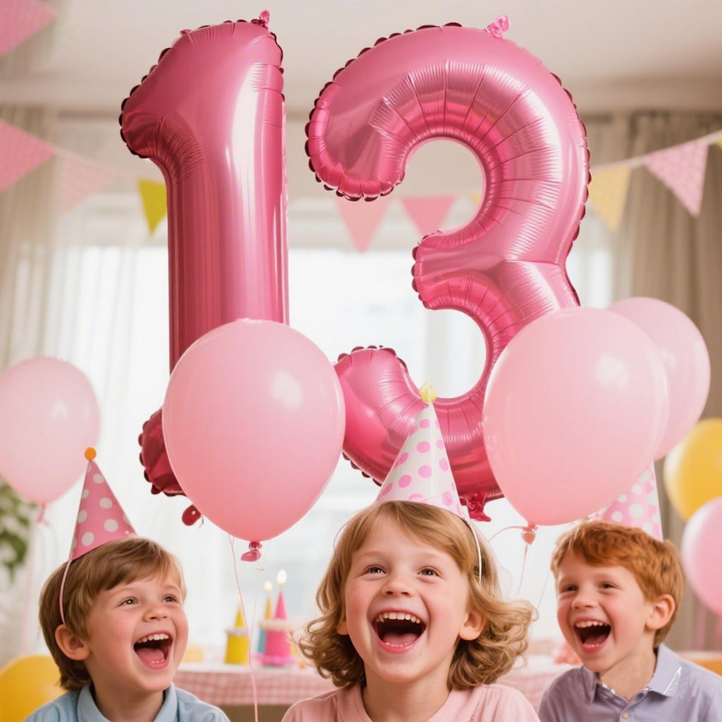 Kelfuoya 40-Inch Pink Number 13 Digital Mylar Balloon – Jumbo Party Decoration