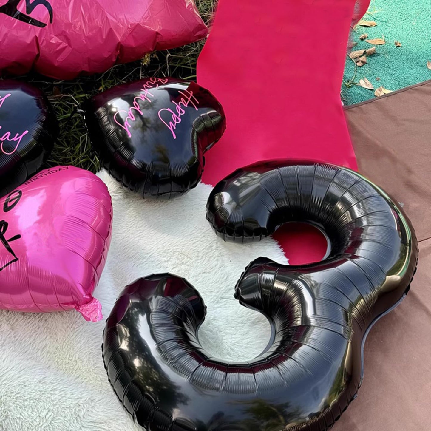 Kelfuoya 40-Inch Black Number 37 Digital Balloon | Jumbo Mylar Foil Helium Balloon for Parties