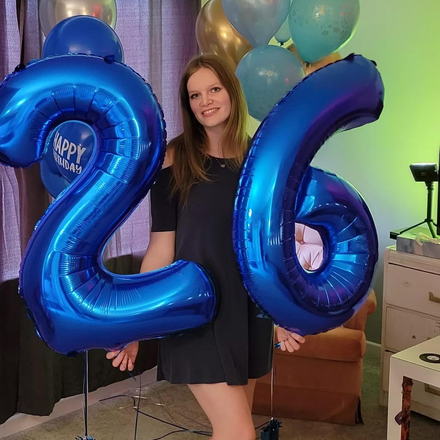 Kelfuoya 40-Inch Navy Blue Number 26 Balloon – Jumbo Mylar Digital Balloon for Birthday Party & Anniversary