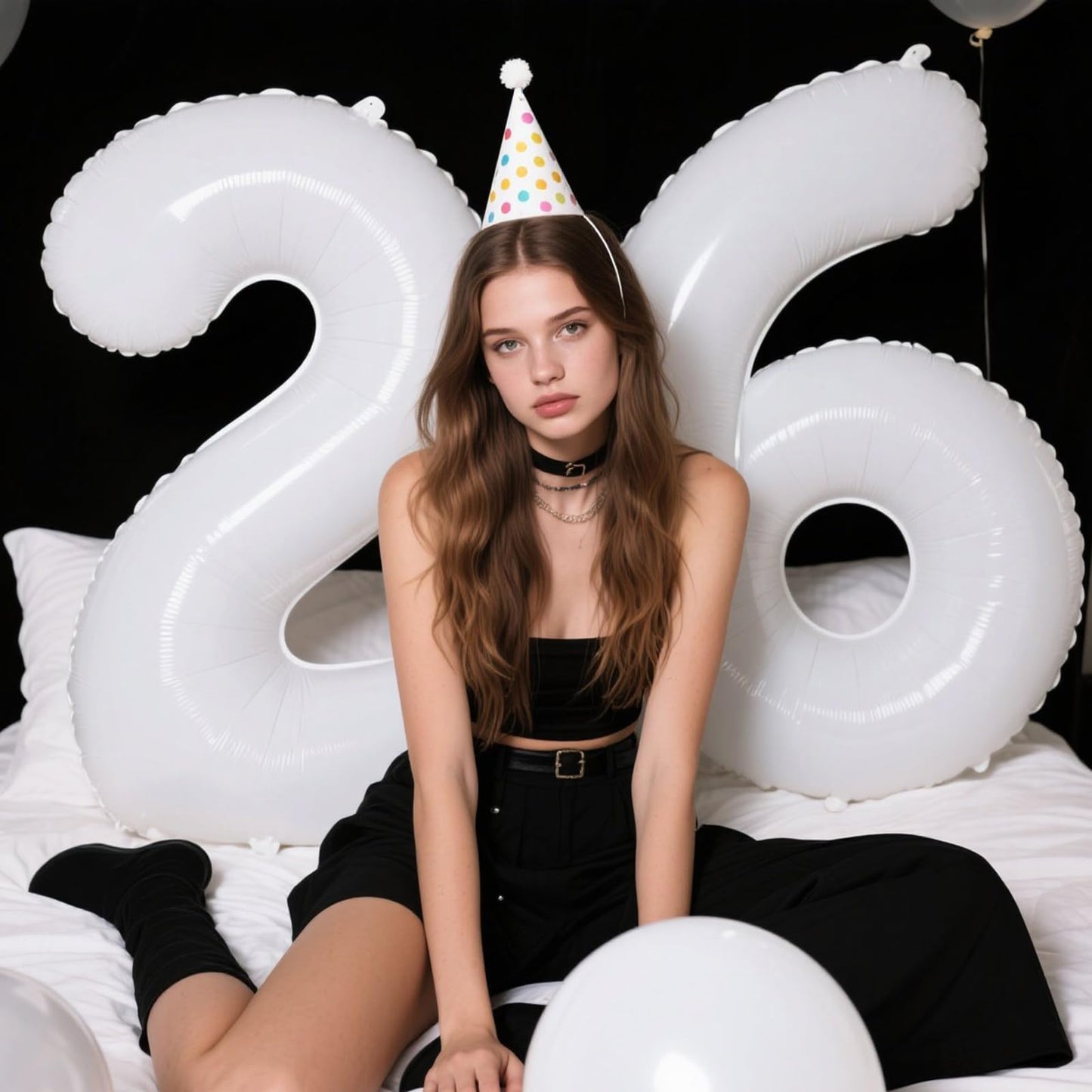 Kelfuoya 40-Inch White 26 Number Balloon – Gold Foil Jumbo Mylar for Birthday & Anniversary Parties