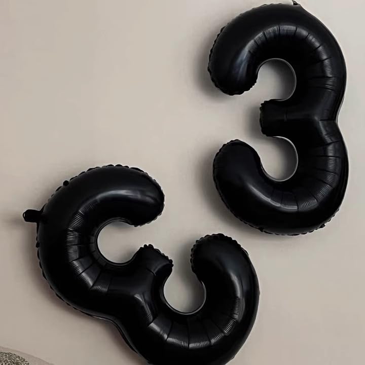 Kelfuoya 40-Inch Black Number 33 Balloon | Jumbo Mylar Foil Digital Balloon for Birthdays & Weddings