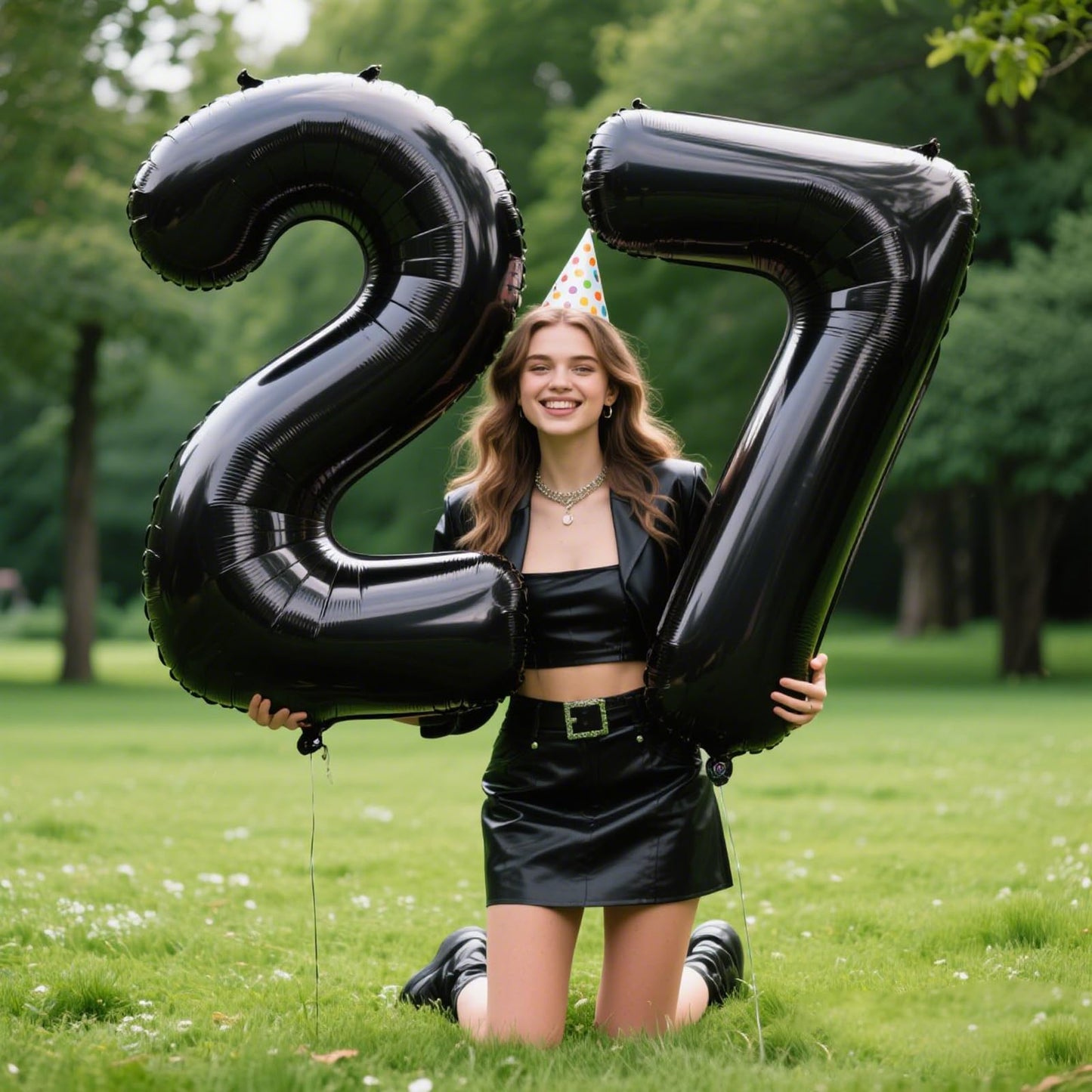Kelfuoya 40-Inch Black Number 7 Balloon – Giant Mylar Birthday & Anniversary Decor