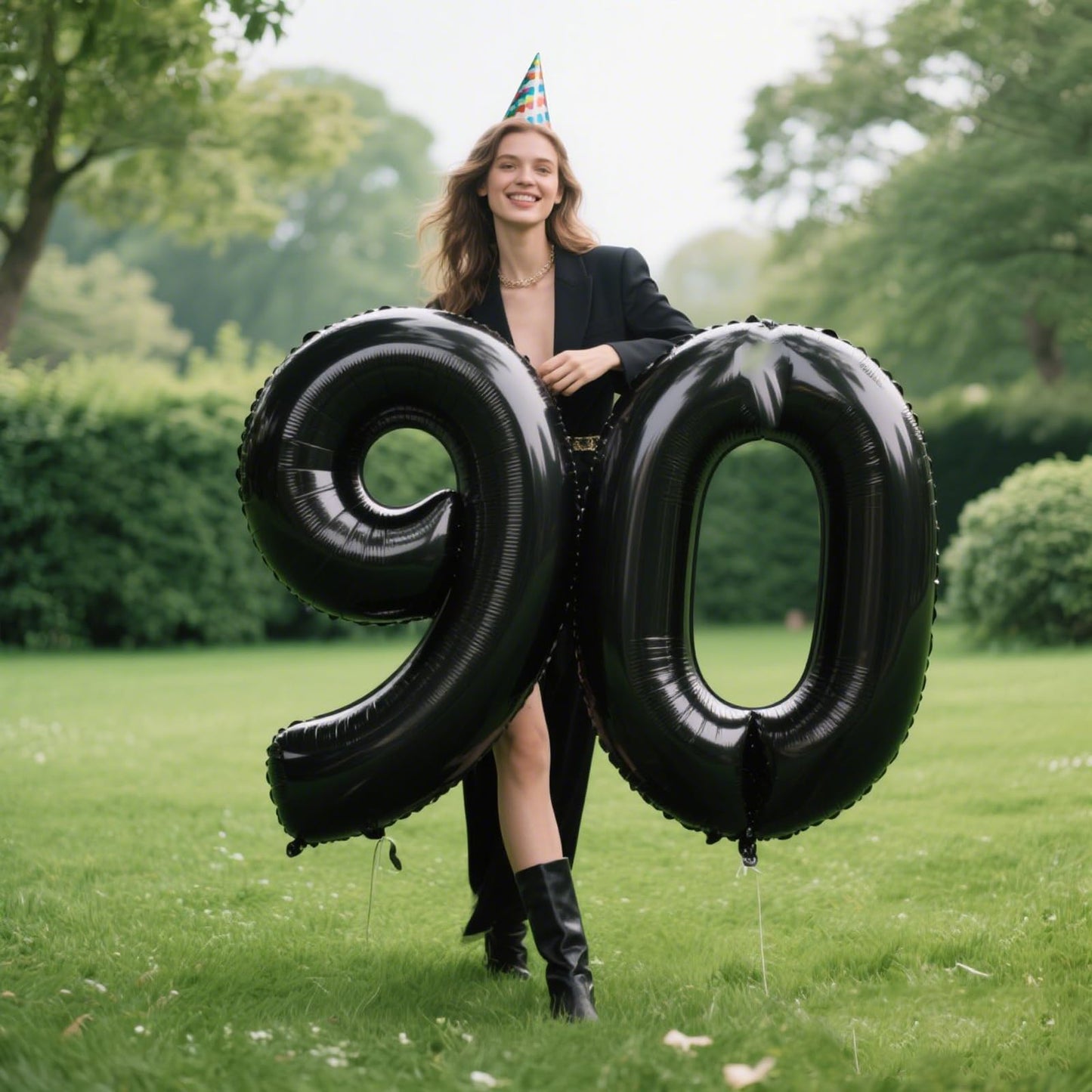 Kelfuoya 40in Black Number 9 Foil Balloon – Giant Birthday & Anniversary Decor