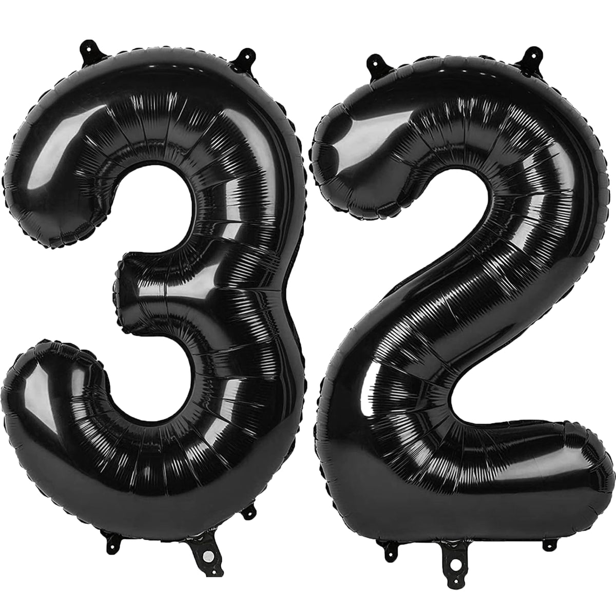 Kelfuoya 40 Inch Black Number 32 Digital Balloon – Jumbo Mylar Foil Balloon for Birthday & Anniversary