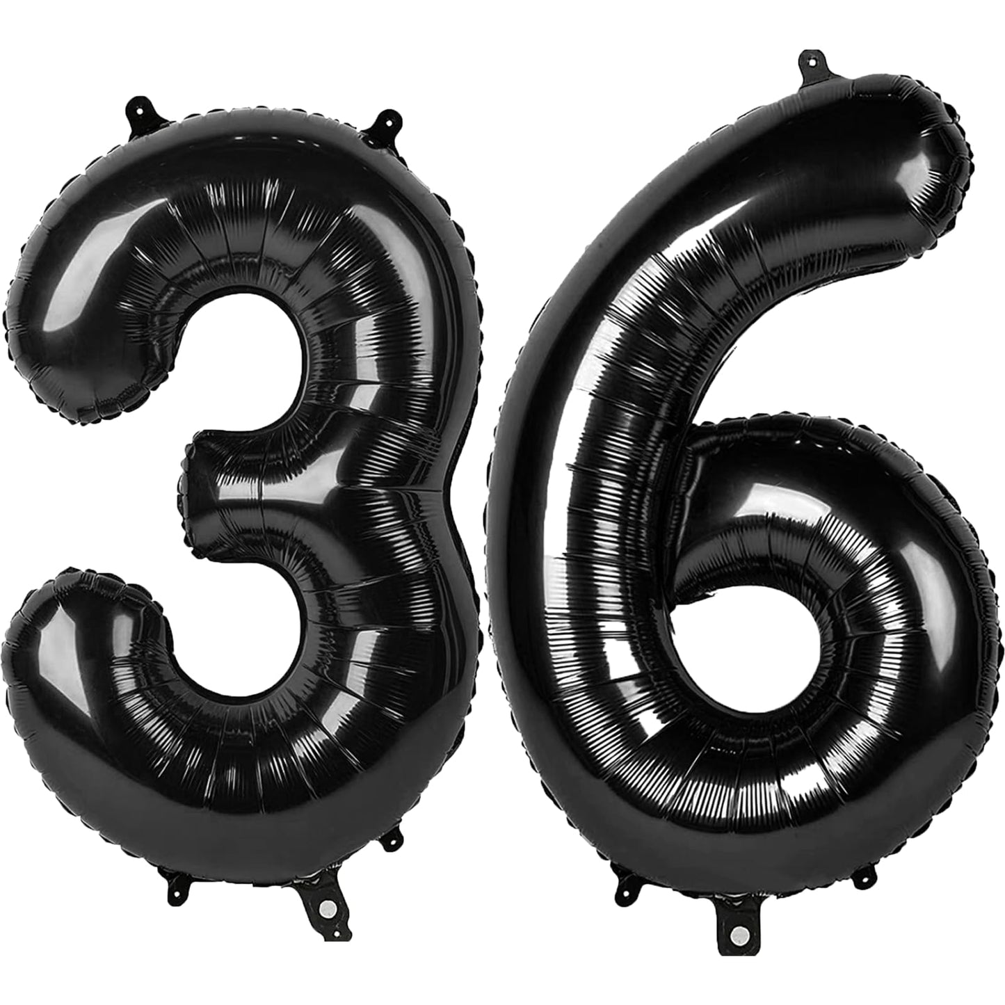 Kelfuoya 40-Inch Black Number 36 Balloon – Jumbo Mylar Foil Balloons for 36th Birthday & Anniversary
