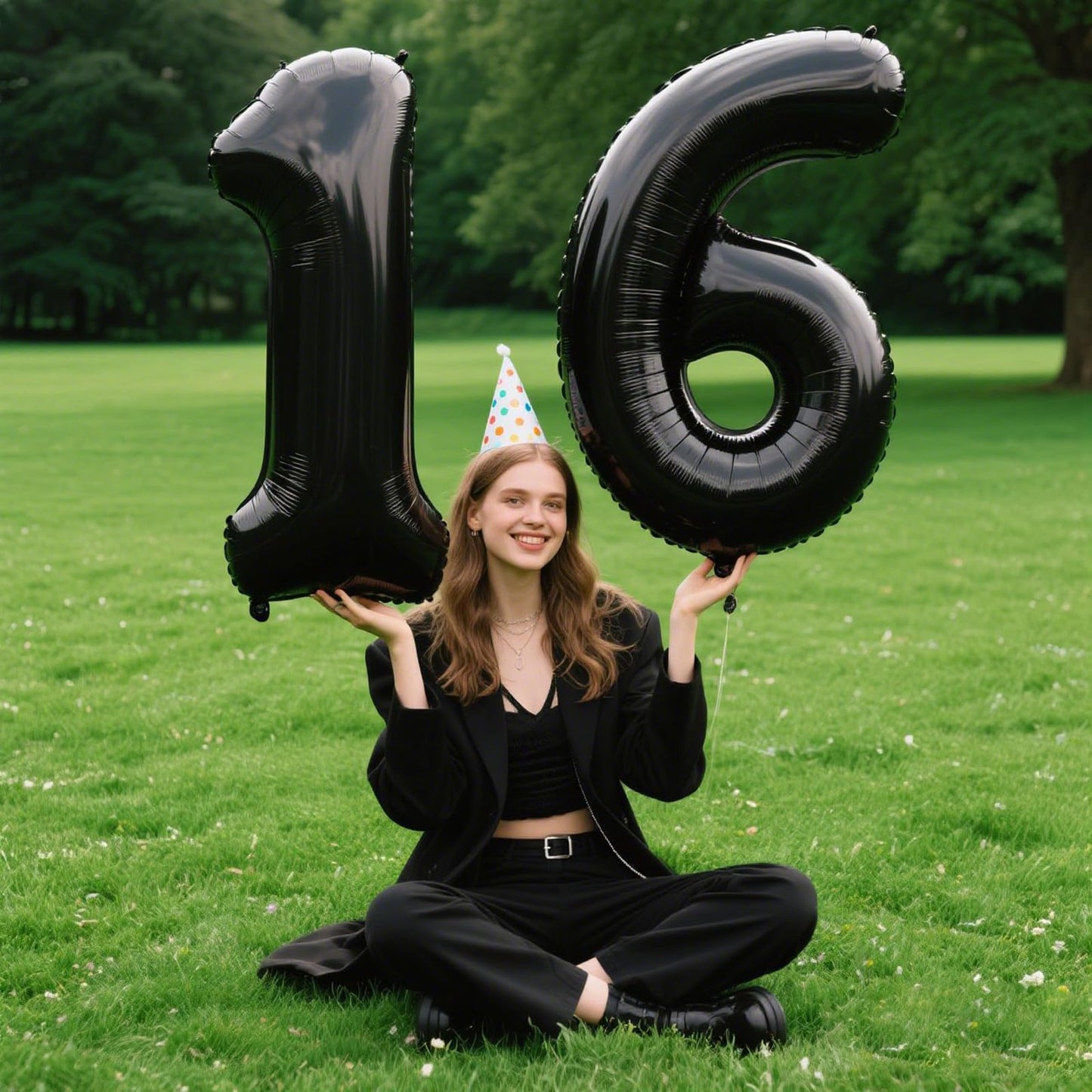 Kelfuoya 40-Inch Black Number 6 Foil Balloon — Giant Birthday & Anniversary Decor