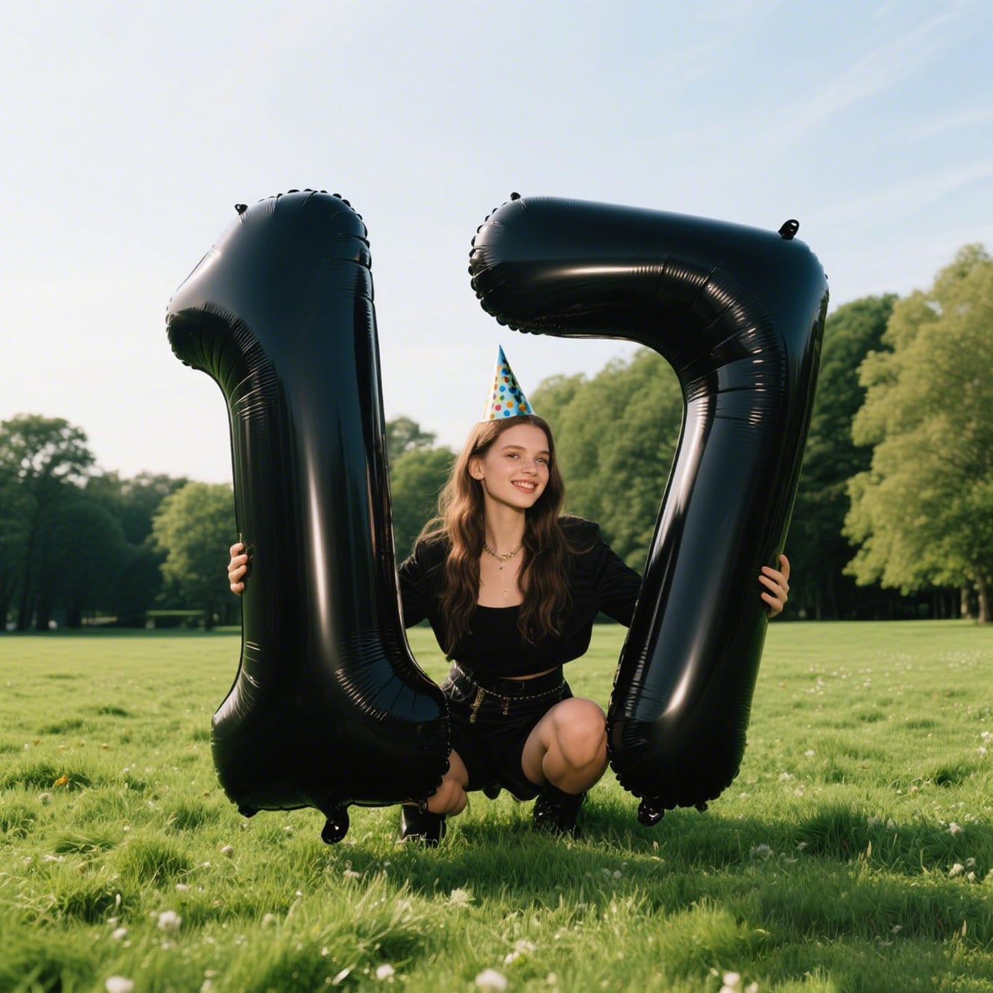 Kelfuoya 40-Inch Black Number 7 Balloon – Giant Mylar Birthday & Anniversary Decor