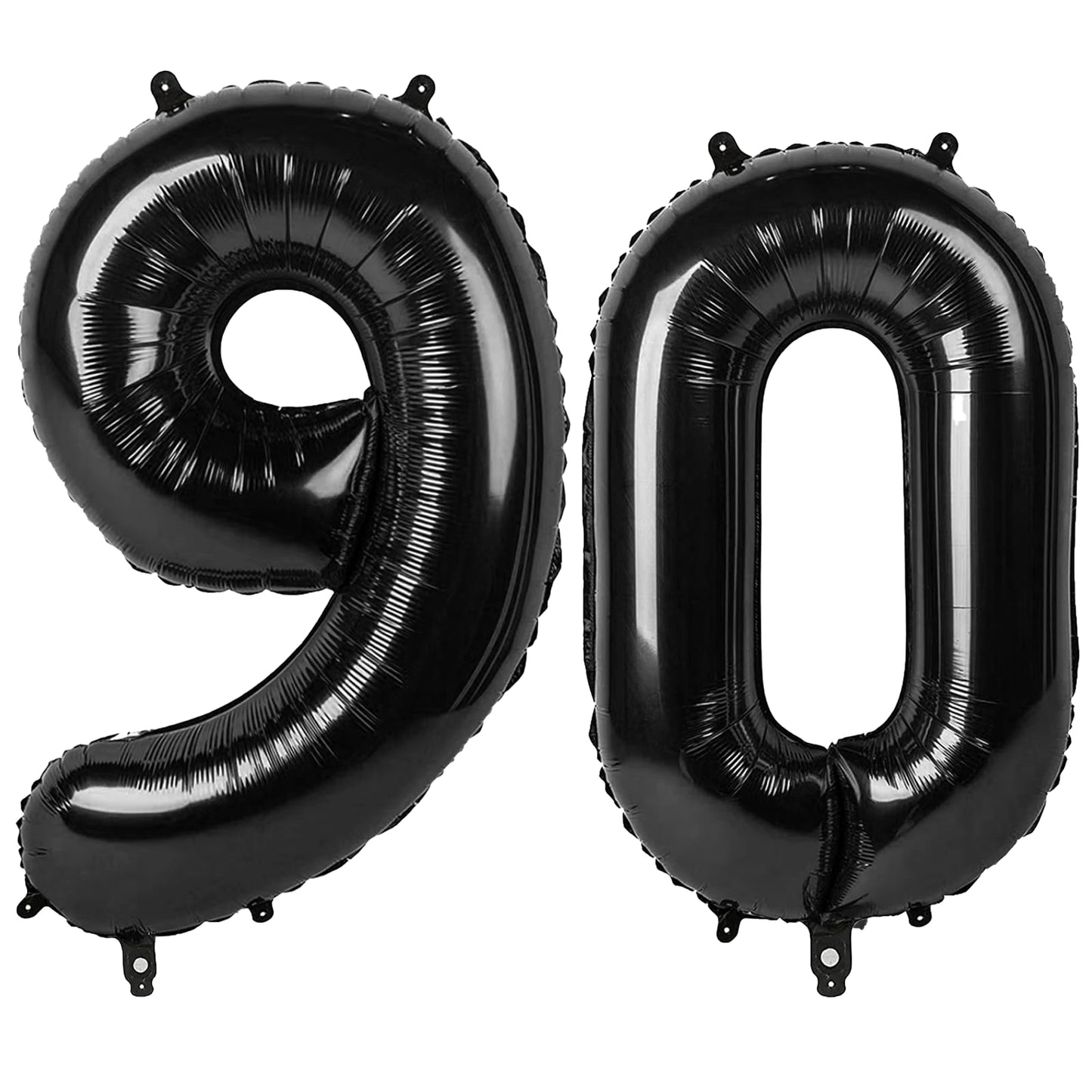 Kelfuoya 40 Inch Black Number 90 Digital Balloon – Jumbo Mylar Foil Balloon for 90th Birthday & Anniversary Celebrations