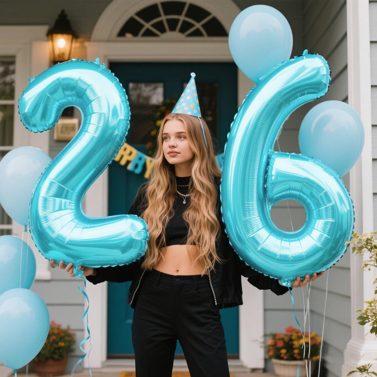 Kelfuoya 40 Inch Light Blue Foil Number 6 Balloon – 6th Birthday & Milestone Decor