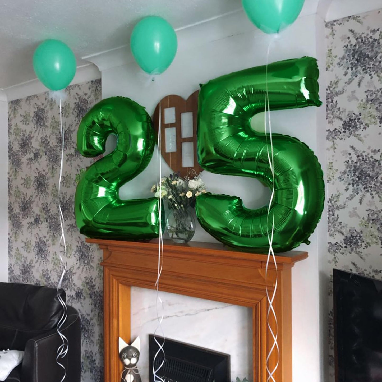 Kelfuoya 40-Inch Green Number 25 Balloon – Jumbo Mylar Foil Helium Balloon for Birthdays & Anniversaries