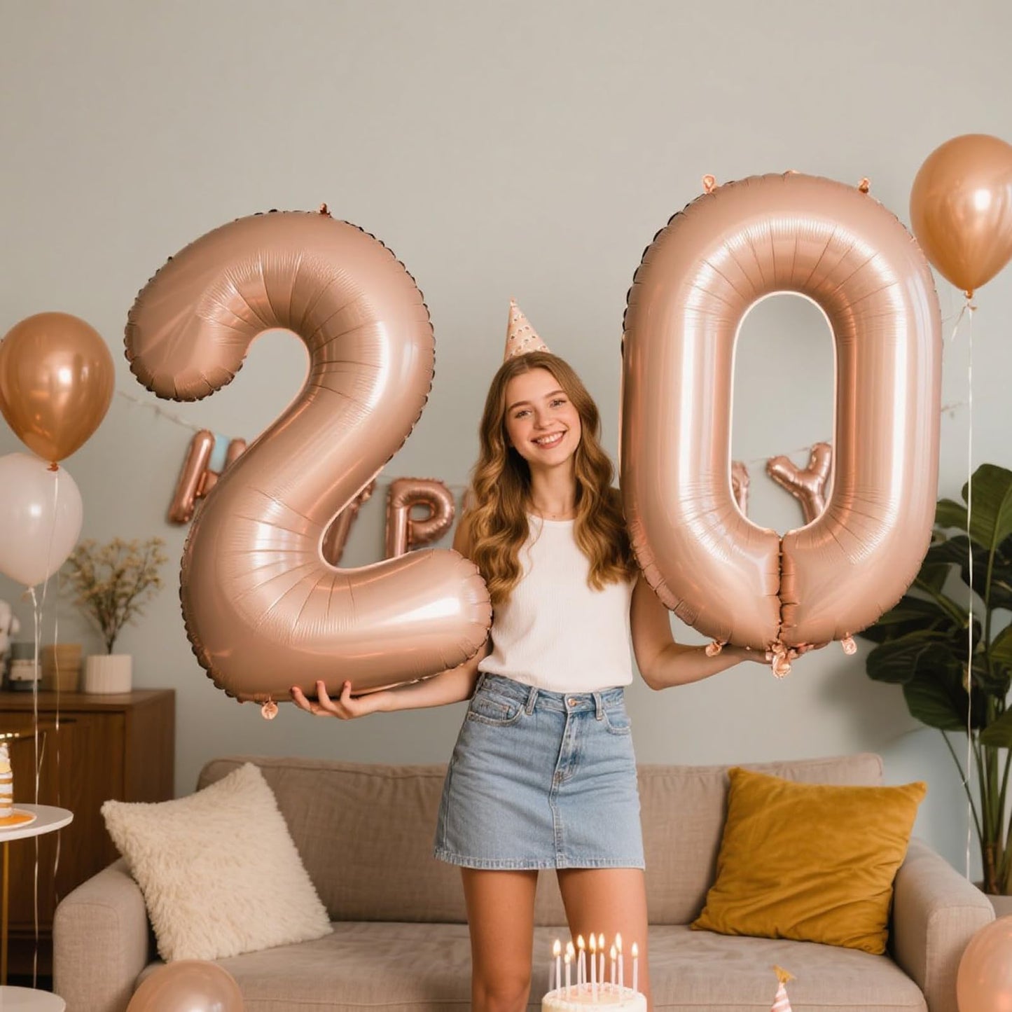 Kelfuoya 40-Inch Caramel Number 0 Balloon – Jumbo Mylar Foil Party Decor