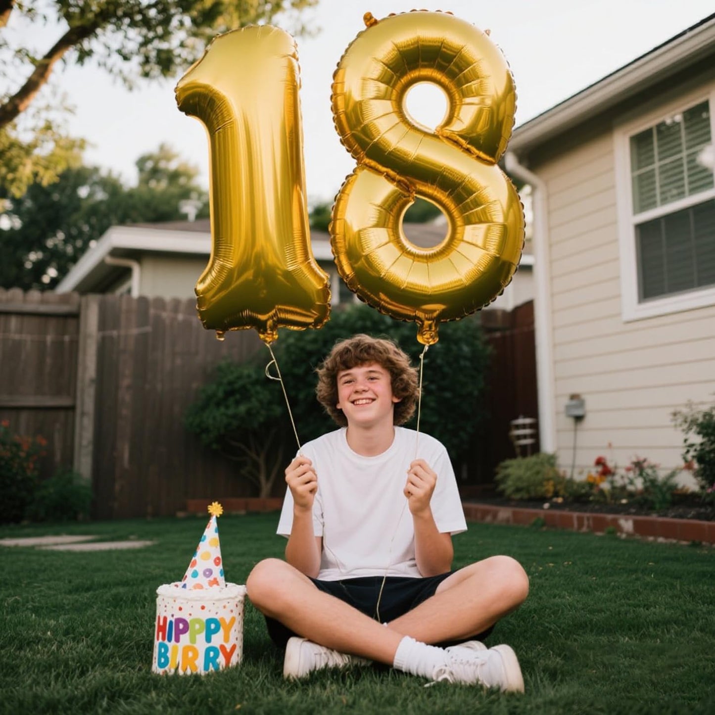Kelfuoya 40-Inch Giant Gold Foil Number 8 Balloon – 8th, 18th, 28th Birthday & Anniversary Decor