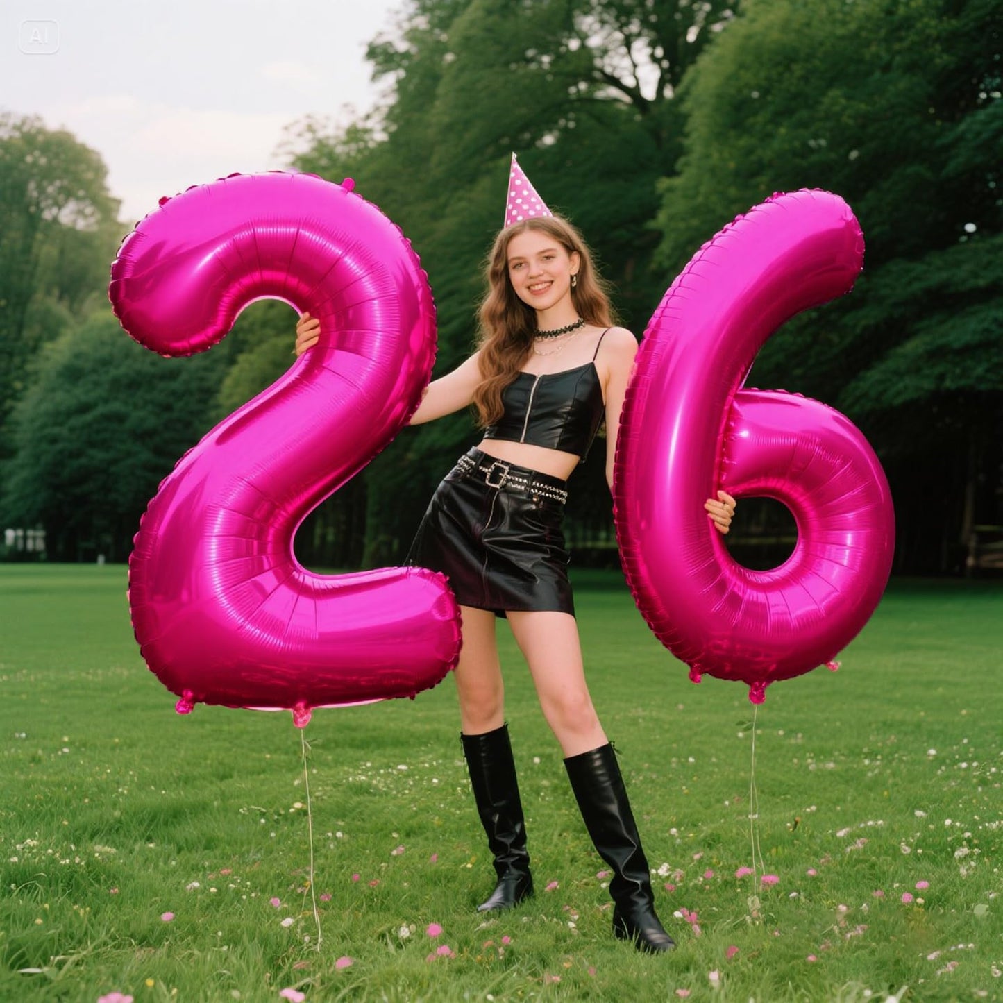 Kelfuoya Rose Red 40-Inch Number 6 Foil Balloon – Jumbo Hot Pink Birthday Party Decor