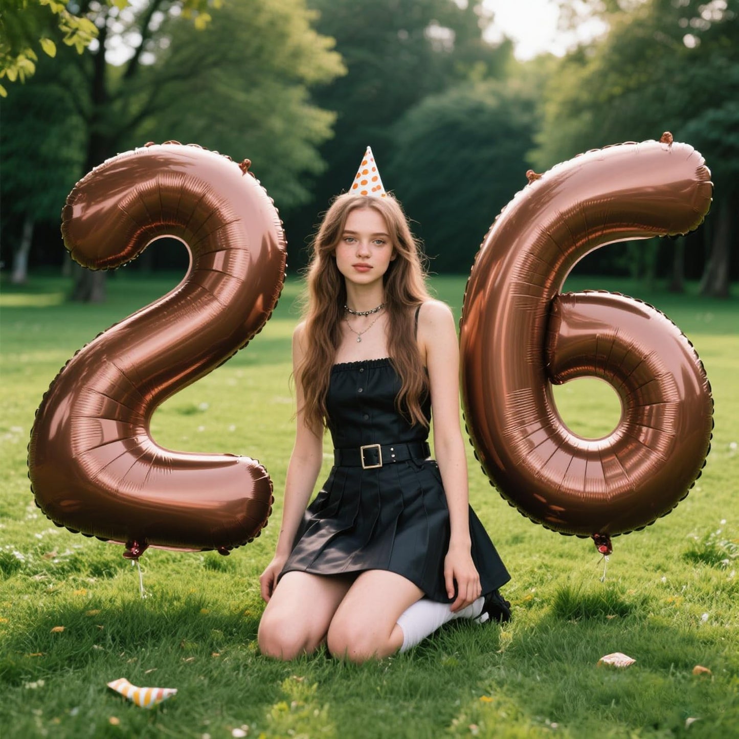 Kelfuoya 40-Inch Dark Brown Number 26 Jumbo Mylar Balloon for 26th Birthday & Anniversary Party Decor