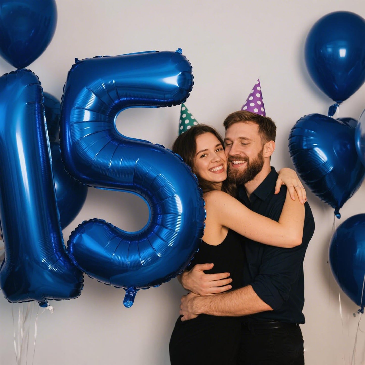 Kelfuoya 40-Inch Navy Blue 15 Number Balloon – Jumbo Mylar Foil Helium Balloon