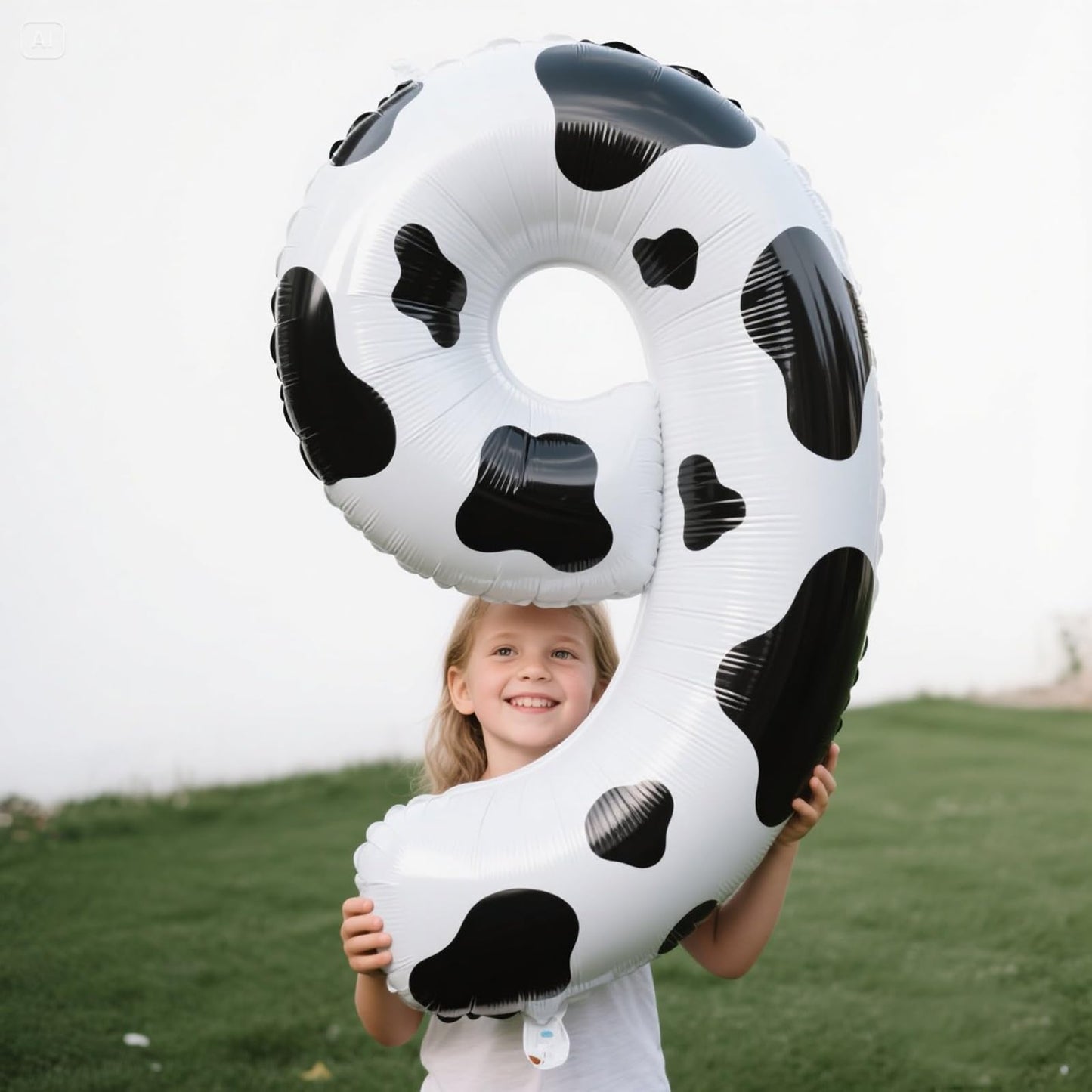 Kelfuoya 40-Inch Cow Print Number 9 Balloon – Jumbo Mylar Foil Balloon for Birthday, Anniversary & Milestones