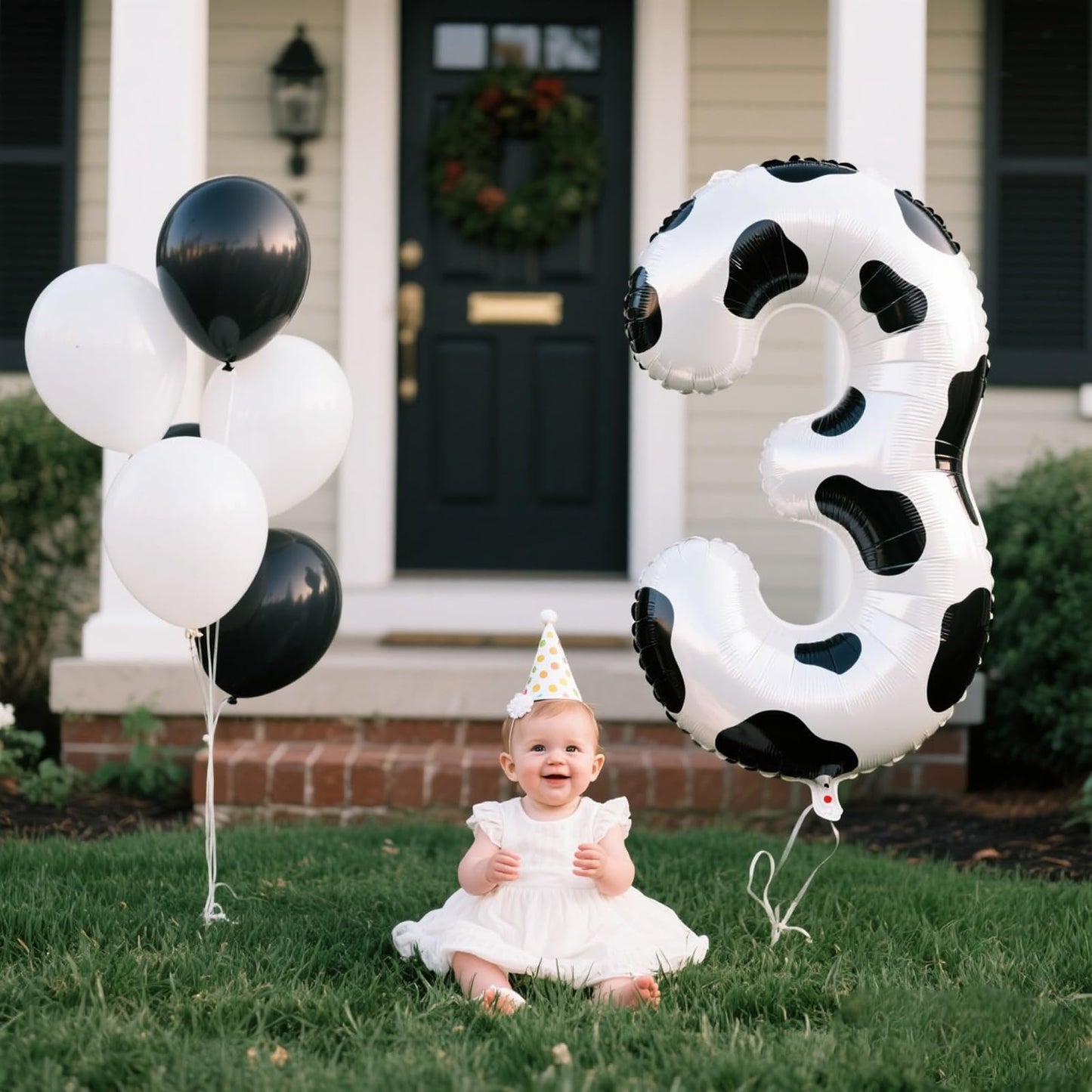 Kelfuoya 40-Inch Cow Print Number 3 Balloon | Giant Foil Mylar for 13th Birthday & Anniversary
