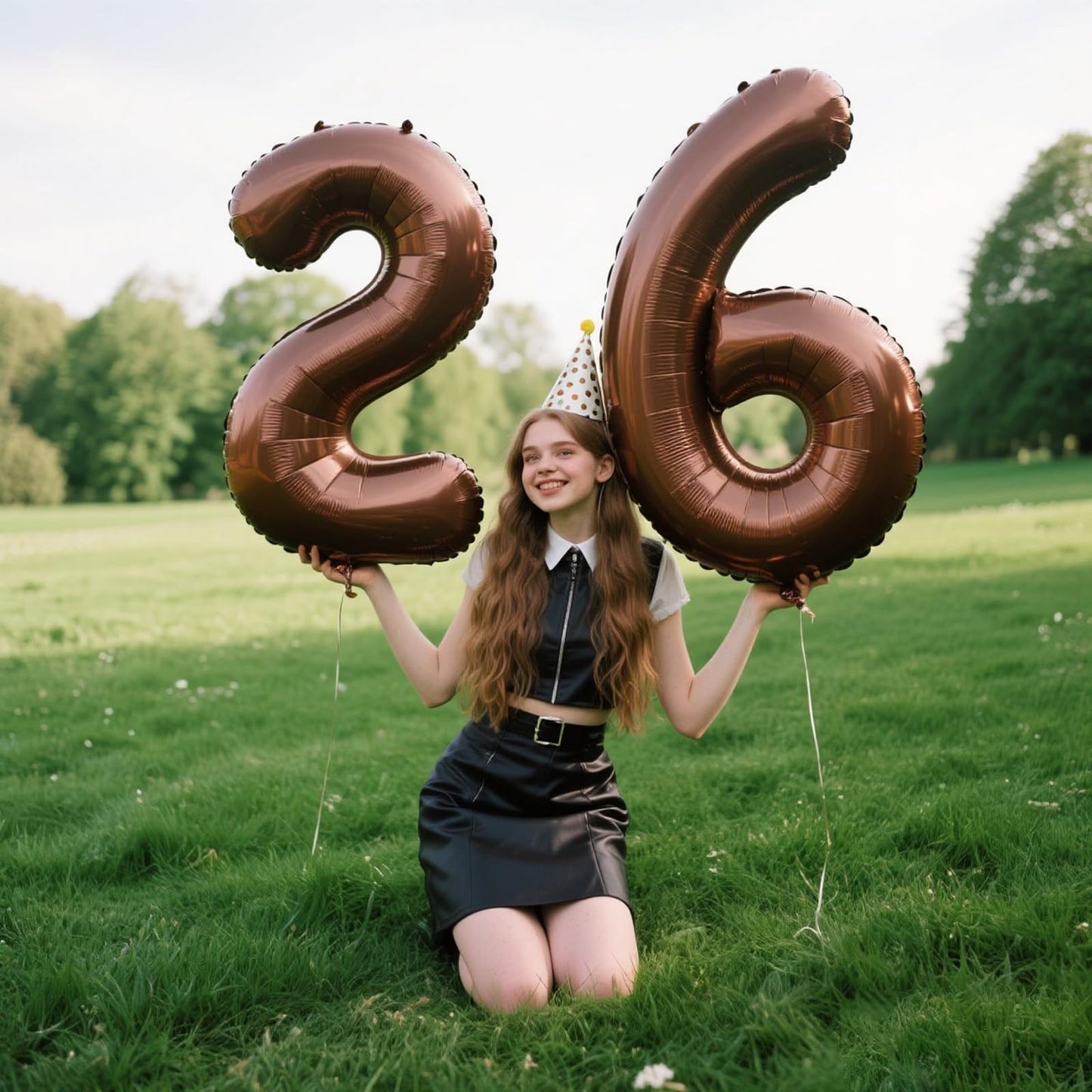 Kelfuoya 40-Inch Dark Brown Number 26 Jumbo Mylar Balloon for 26th Birthday & Anniversary Party Decor