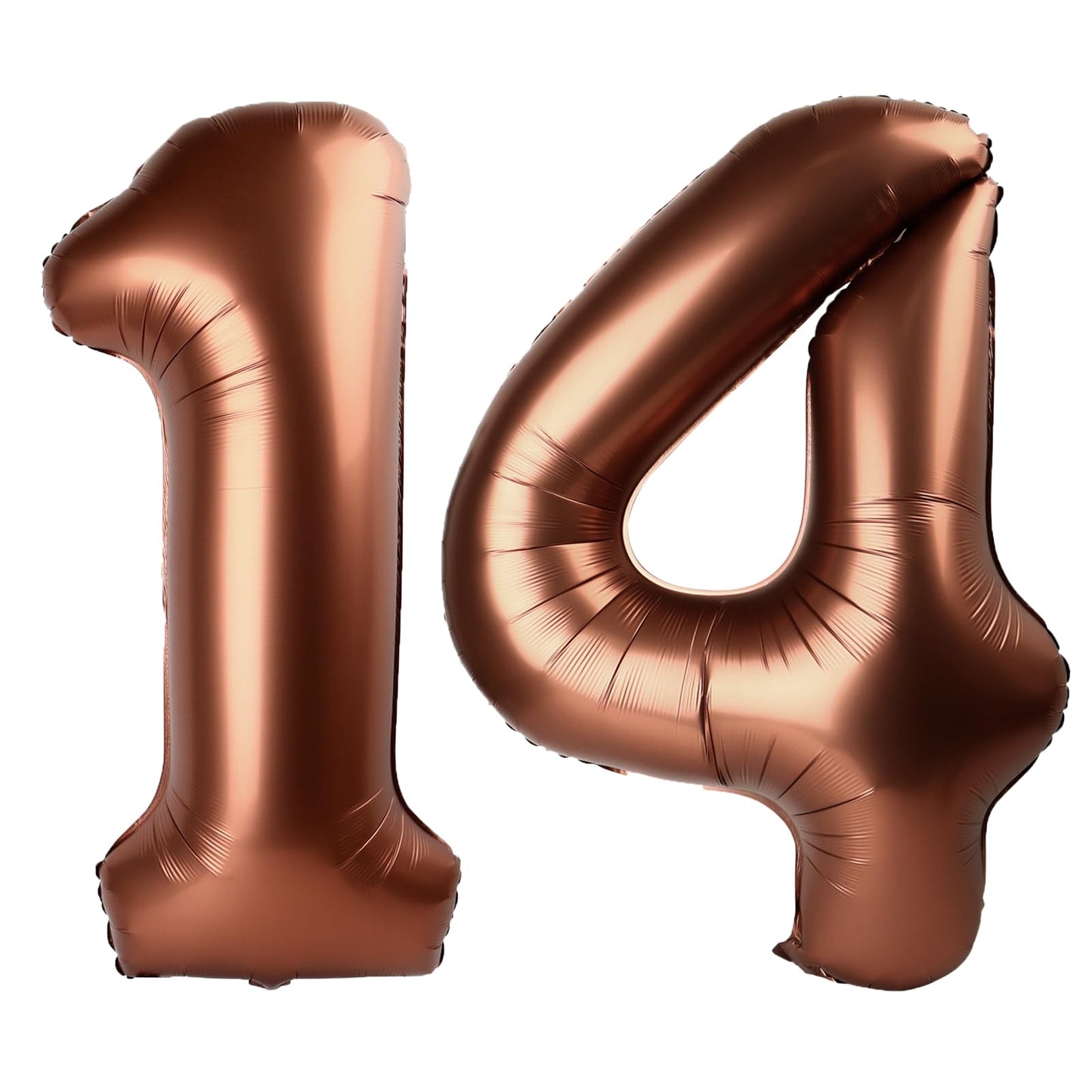 Kelfuoya 40 Inch Dark Brown Number 14 Balloon – Jumbo Mylar Foil Helium Balloon for 14th Birthday & Anniversary