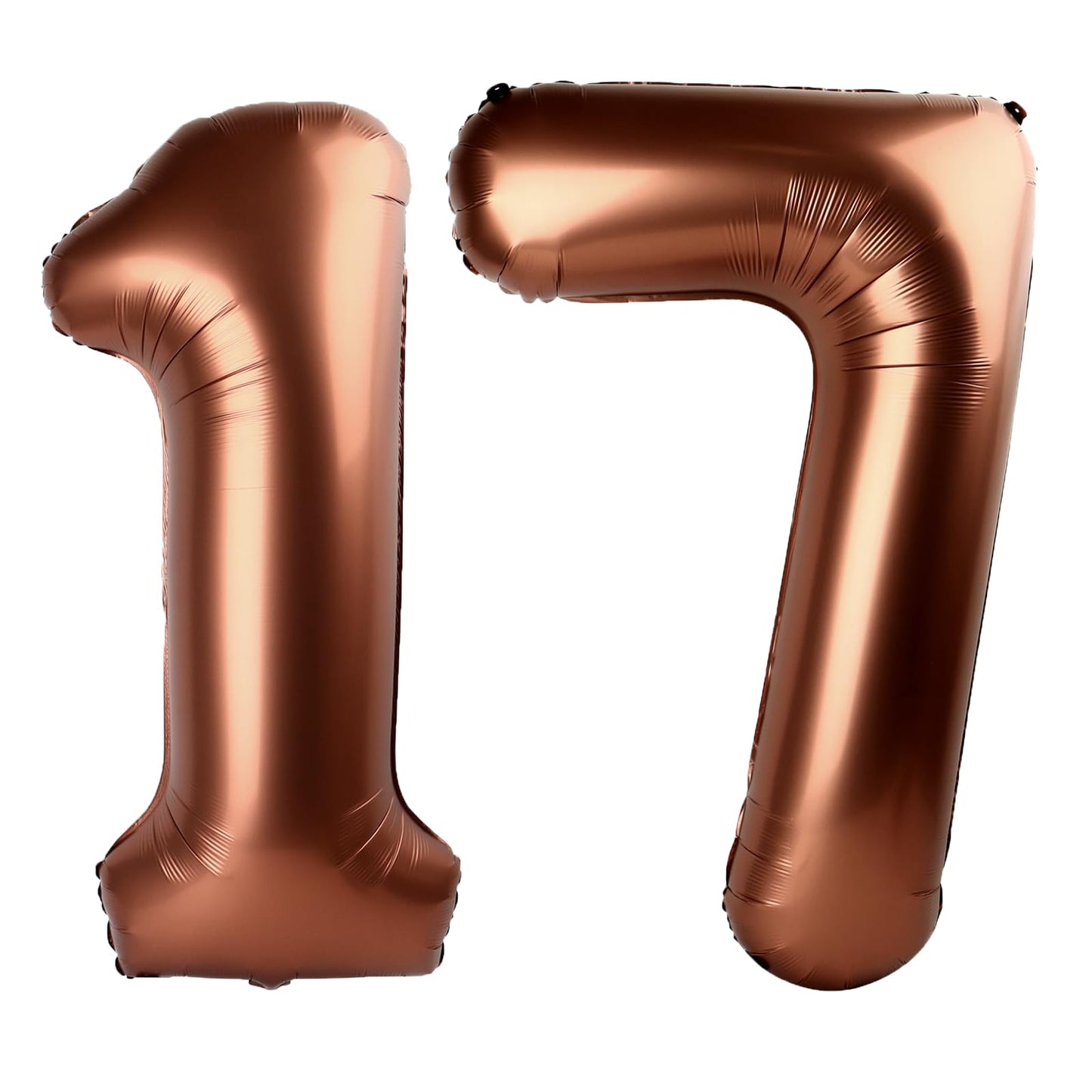Kelfuoya 40-Inch Dark Brown Number 17 Balloon | Jumbo Mylar Foil 17th Birthday & Anniversary Decor