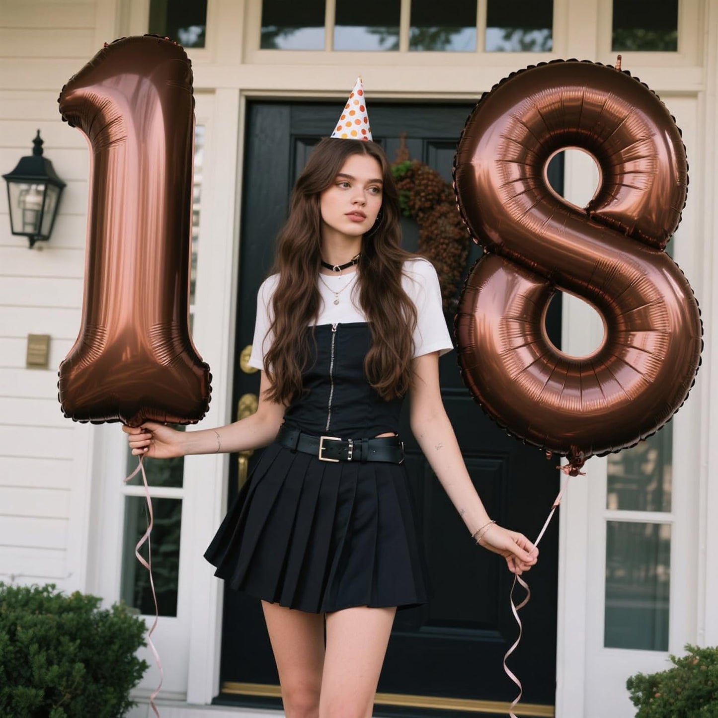 Kelfuoya 40 Inch Dark Brown Number 18 Balloon – Jumbo Mylar Foil Birthday & Anniversary Decor