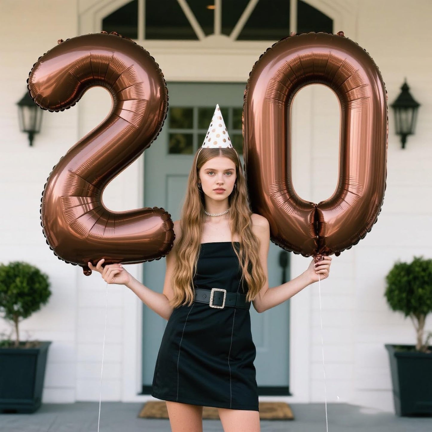 Kelfuoya 40in Dark Brown Number 20 Balloon – Chocolate Jumbo Mylar Foil for Birthday & Anniversary Decor