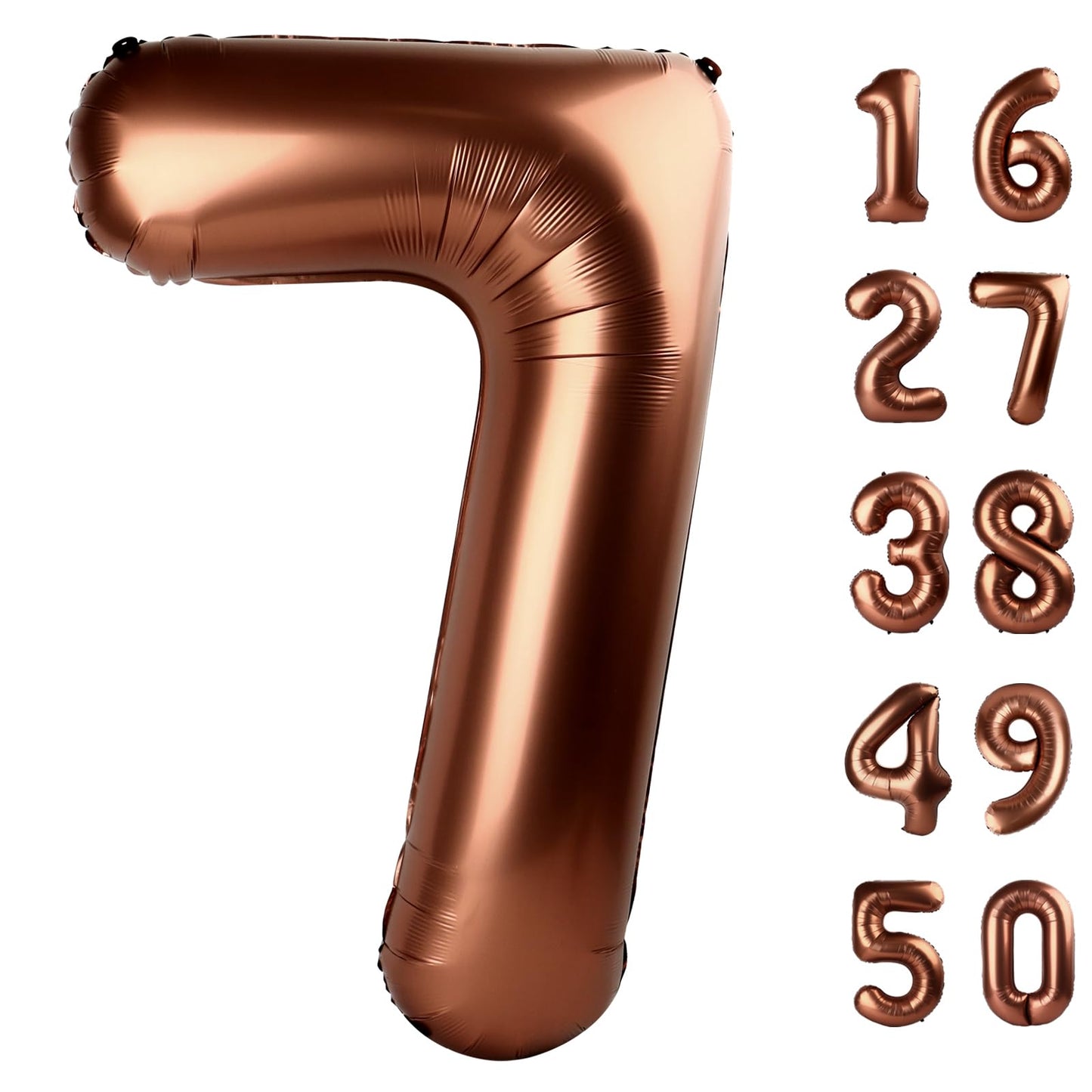 Kelfuoya 40-Inch Dark Brown Number 7 Jumbo Mylar Foil Balloon for Birthdays, Anniversaries, Weddings & Parties