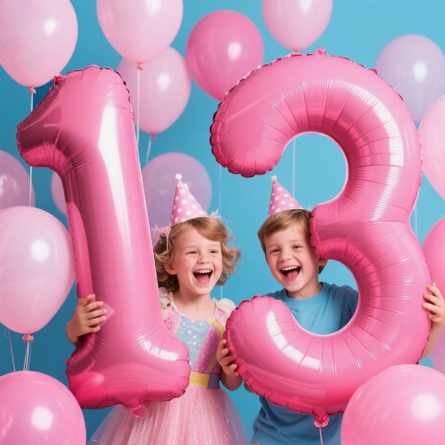 Kelfuoya 40-Inch Pink Number 13 Digital Mylar Balloon – Jumbo Party Decoration