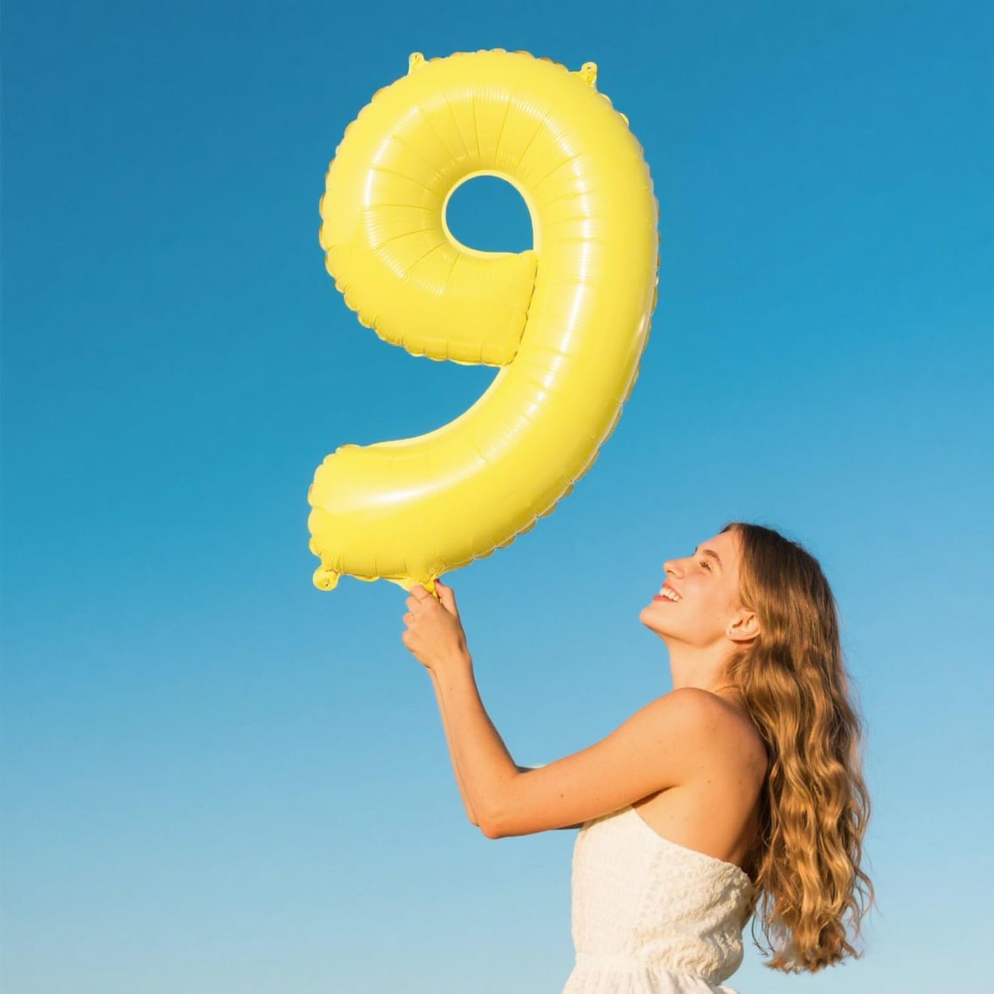 Kelfuoya 40-Inch Macaron Yellow Number 6 Balloon – Large Foil Mylar Birthday & Anniversary Decor