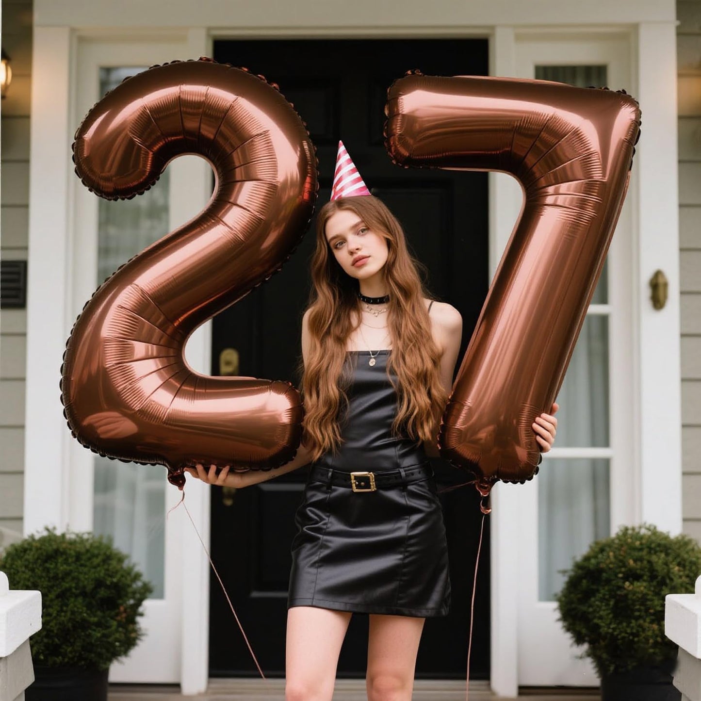 Kelfuoya 40-Inch Dark Brown Number 7 Jumbo Mylar Foil Balloon for Birthdays, Anniversaries, Weddings & Parties