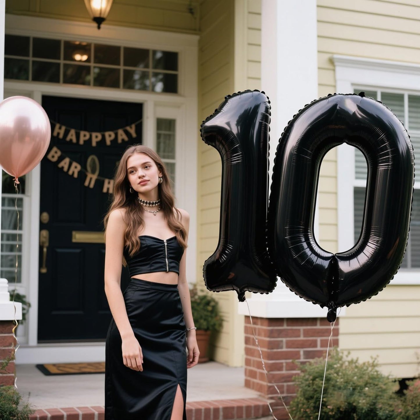 Kelfuoya 40-Inch Black Number 10 Balloon – Jumbo Foil Digital Balloon for 10th Birthday & Anniversary