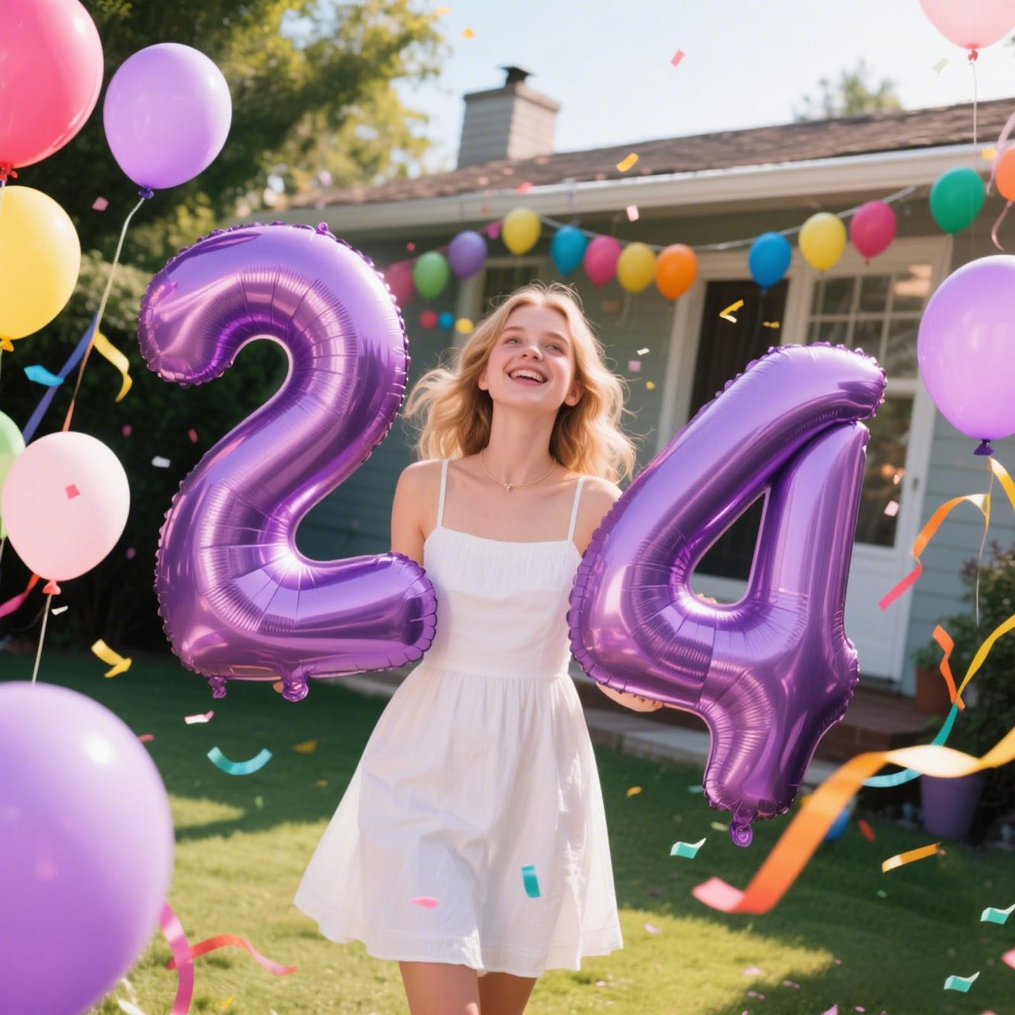 Kelfuoya 40 Inch Purple Number 4 Foil Balloon | Giant Mylar Balloon for Birthdays & Anniversaries