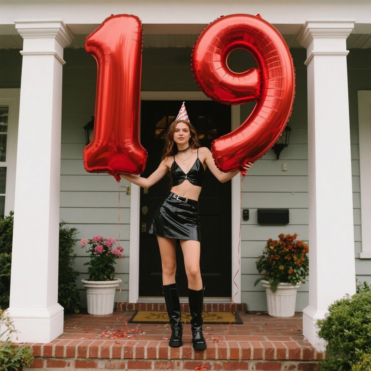 Kelfuoya 40-Inch Red Number 19 Balloon – Jumbo Mylar Foil Balloon for Birthday and Anniversary Party Decor