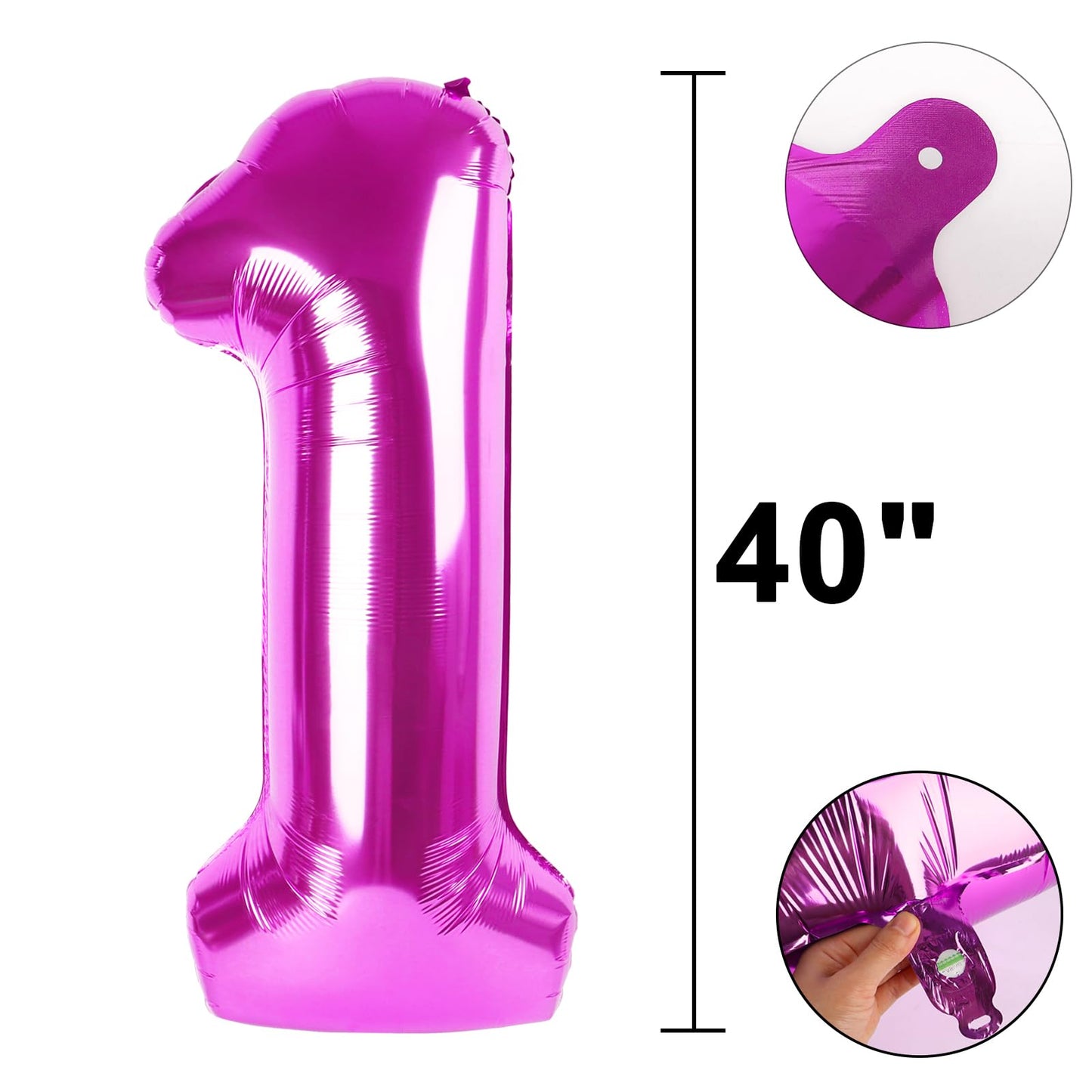Kelfuoya 40-Inch Rose Purple 16 Balloons – Giant Foil Number Balloons for Birthday & Anniversary Parties