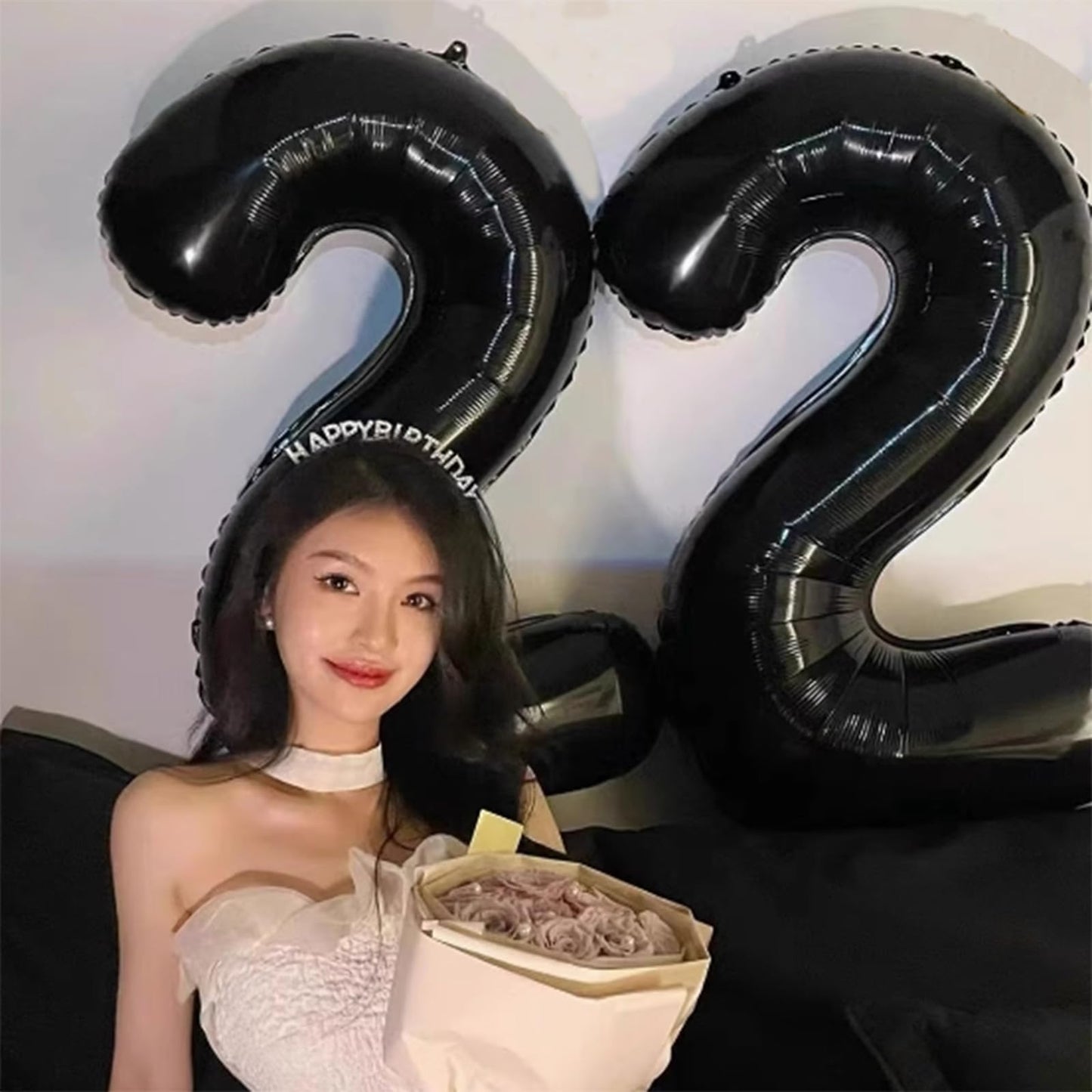 Kelfuoya 40-Inch Black Number 22 Balloon – Jumbo Mylar Digital Party Balloon