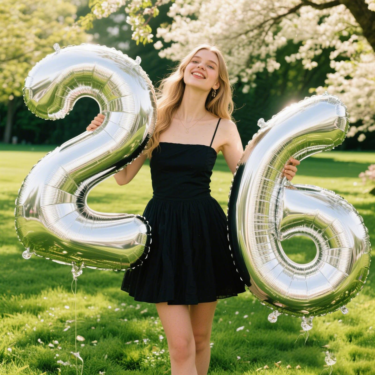Kelfuoya 40-Inch Silver Number 26 Digital Balloon – Jumbo Mylar Birthday & Anniversary Decor