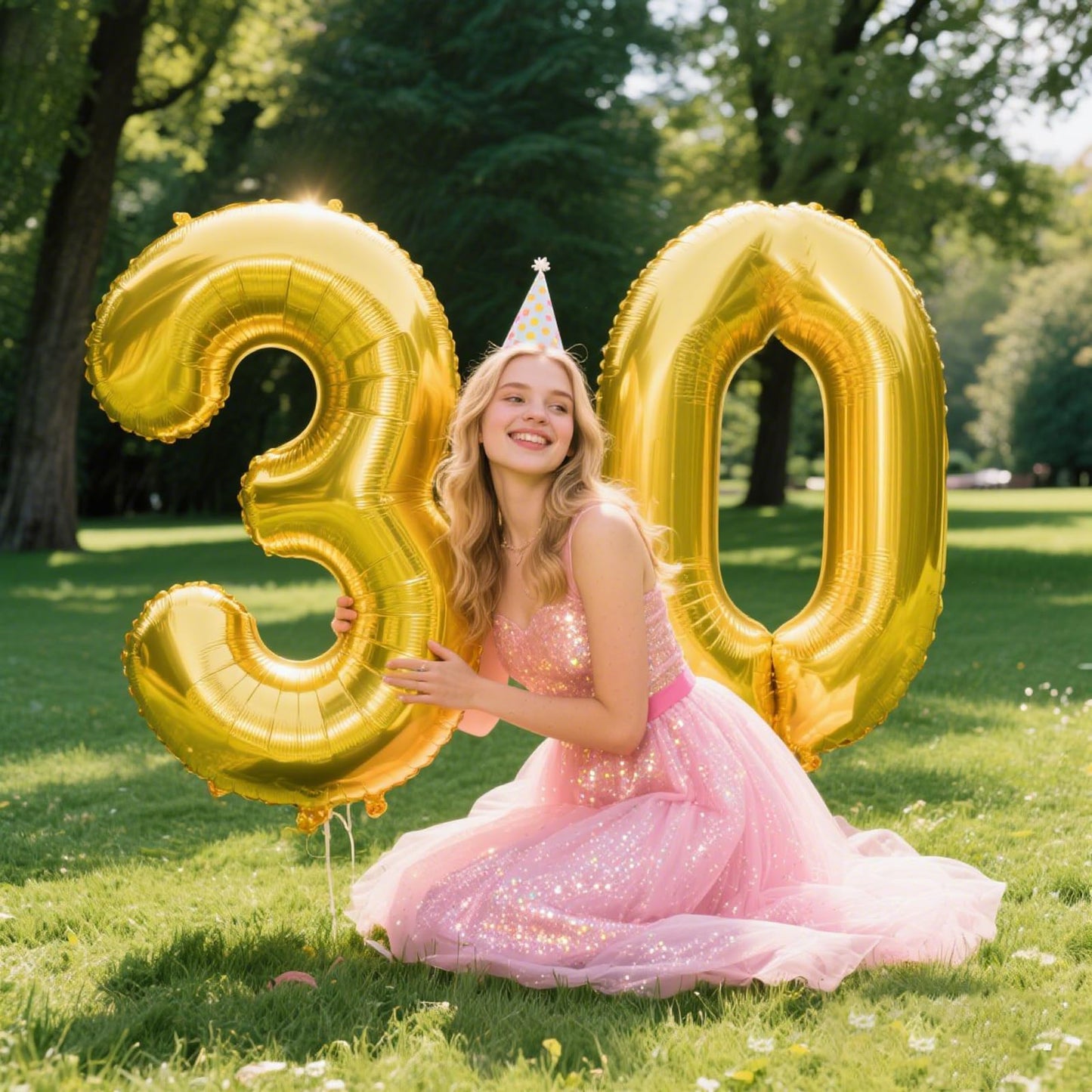 Kelfuoya 40 Inch Gold Number 30 Balloon - Jumbo Mylar Foil Balloon for 30th Birthday, Wedding & Anniversary Parties