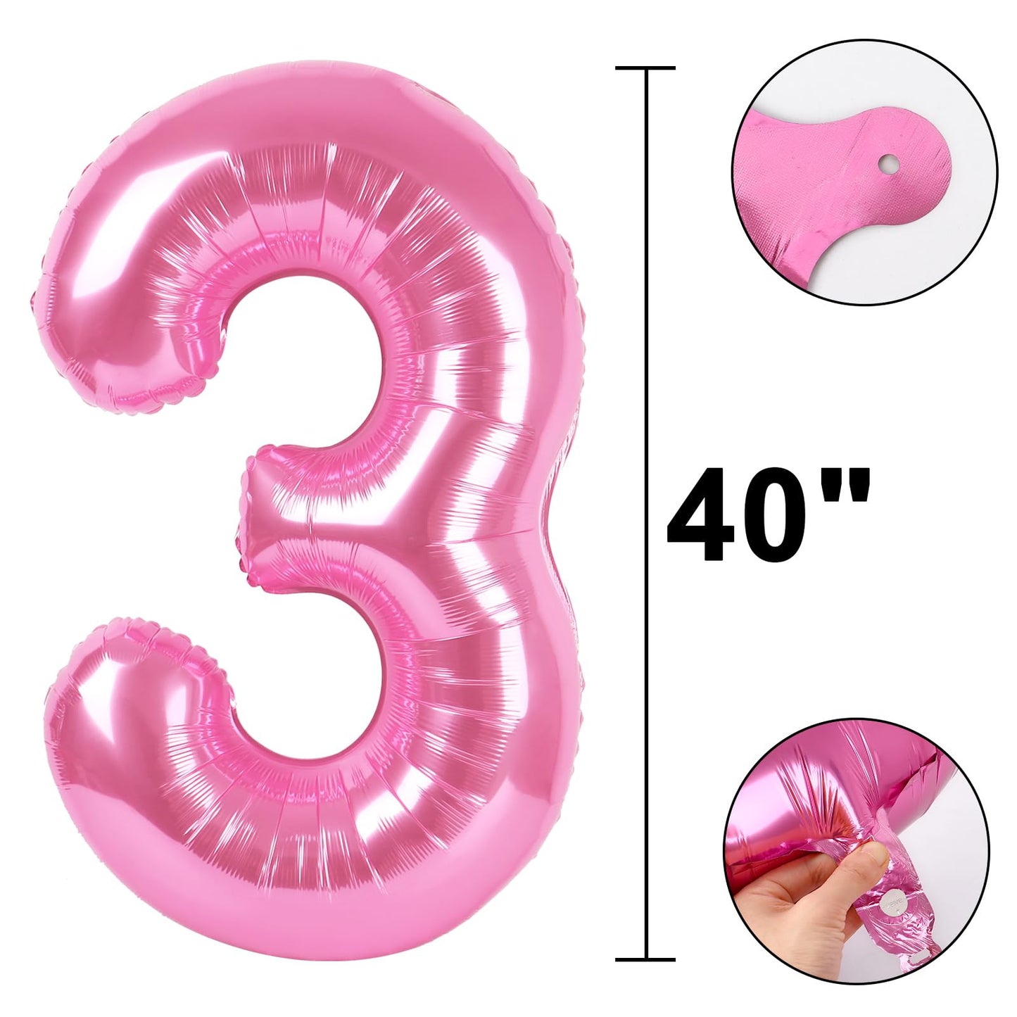Kelfuoya 40-Inch Pink Number 13 Digital Mylar Balloon – Jumbo Party Decoration