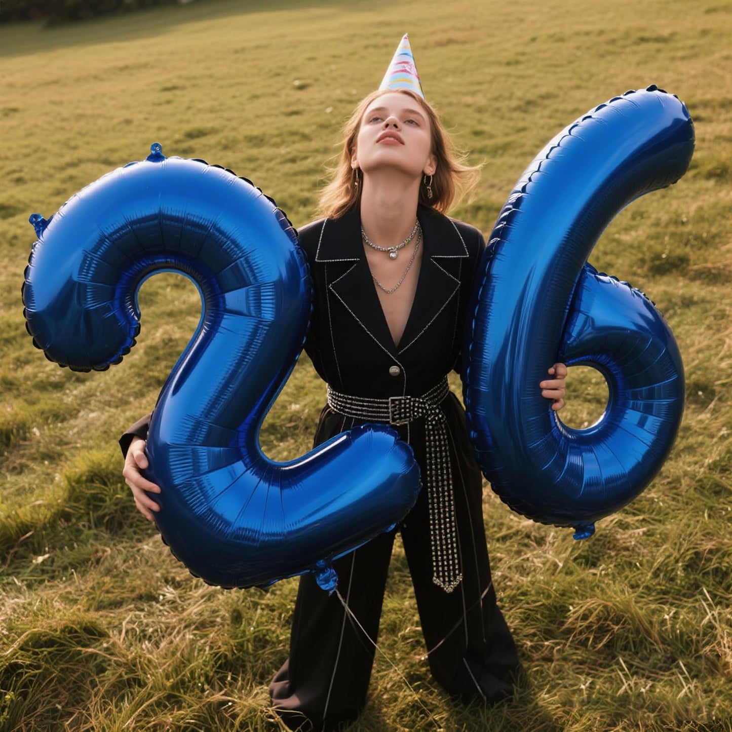 Kelfuoya 40-Inch Navy Blue Number 2 Balloon | Giant 2nd Birthday Party Decor
