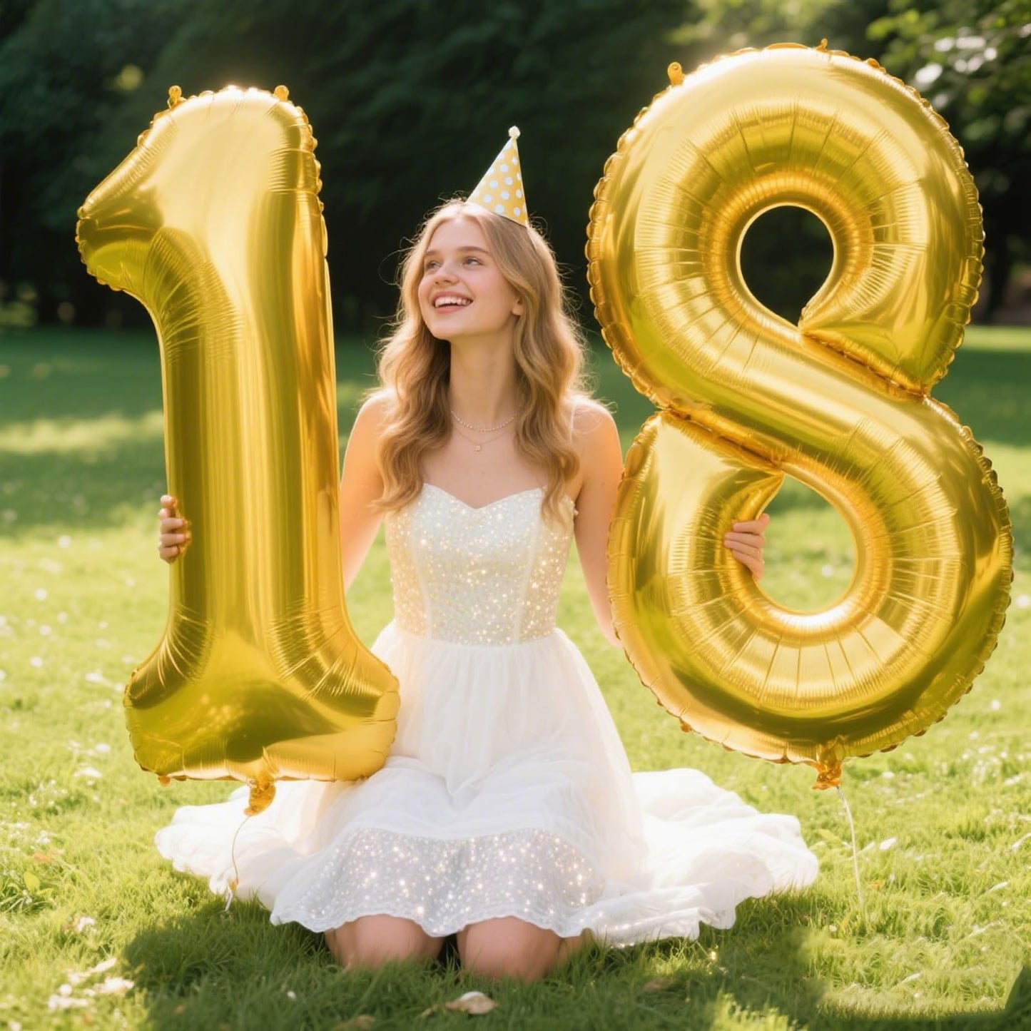 Kelfuoya 40-Inch Giant Gold Foil Number 8 Balloon – 8th, 18th, 28th Birthday & Anniversary Decor