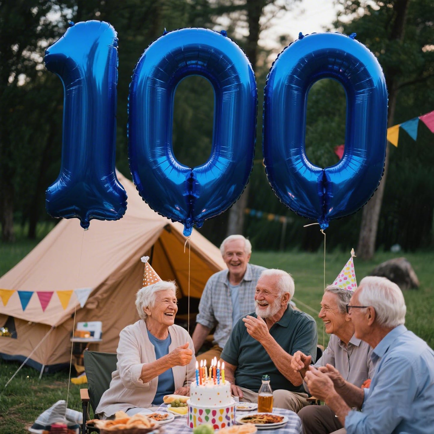 Kelfuoya 40-Inch Navy Blue Number 100 Balloon – Jumbo Mylar Foil for 100th Birthday, Wedding & Anniversary