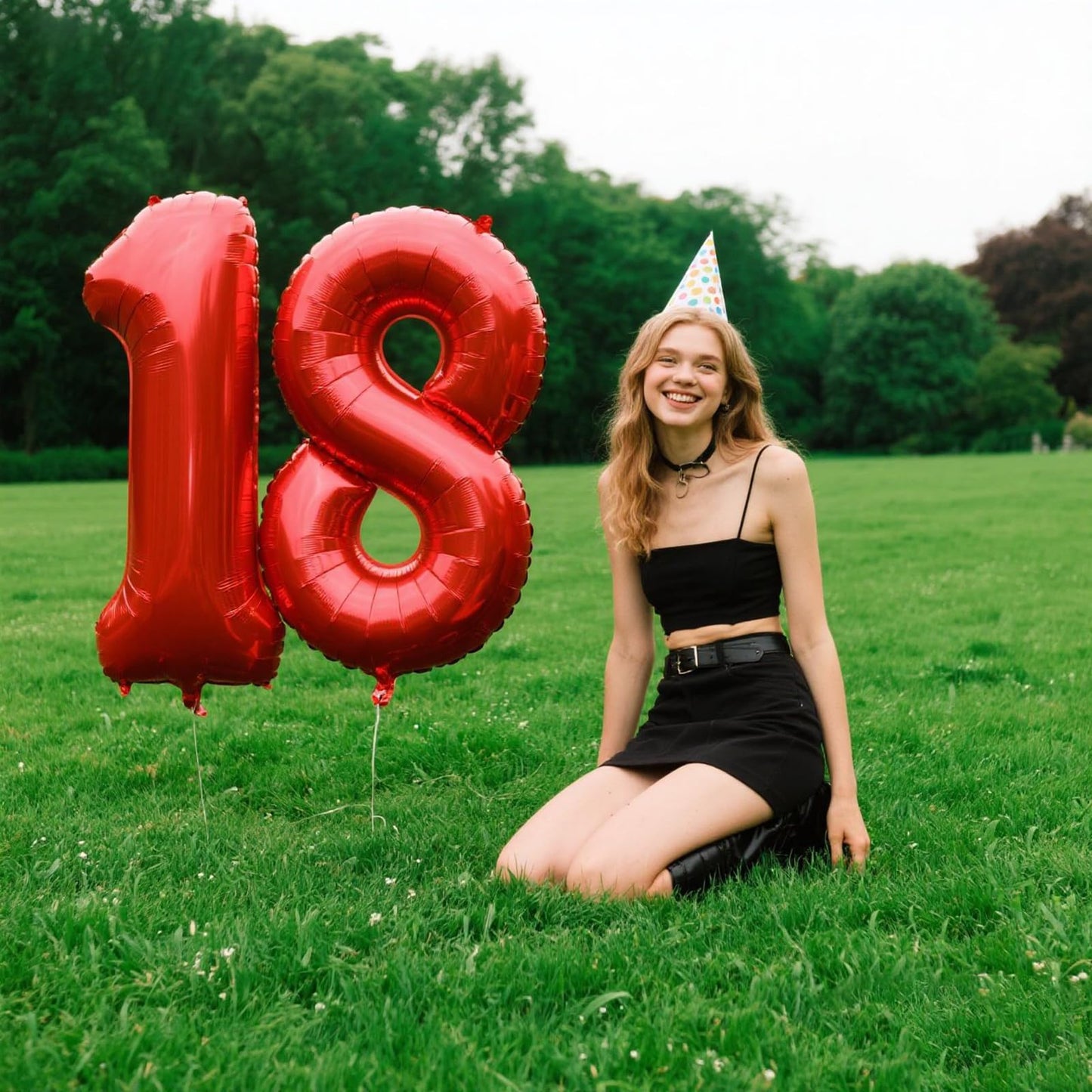 Kelfuoya 40-Inch Red Number 18 Balloon - Jumbo Mylar Foil Birthday & Anniversary Decor