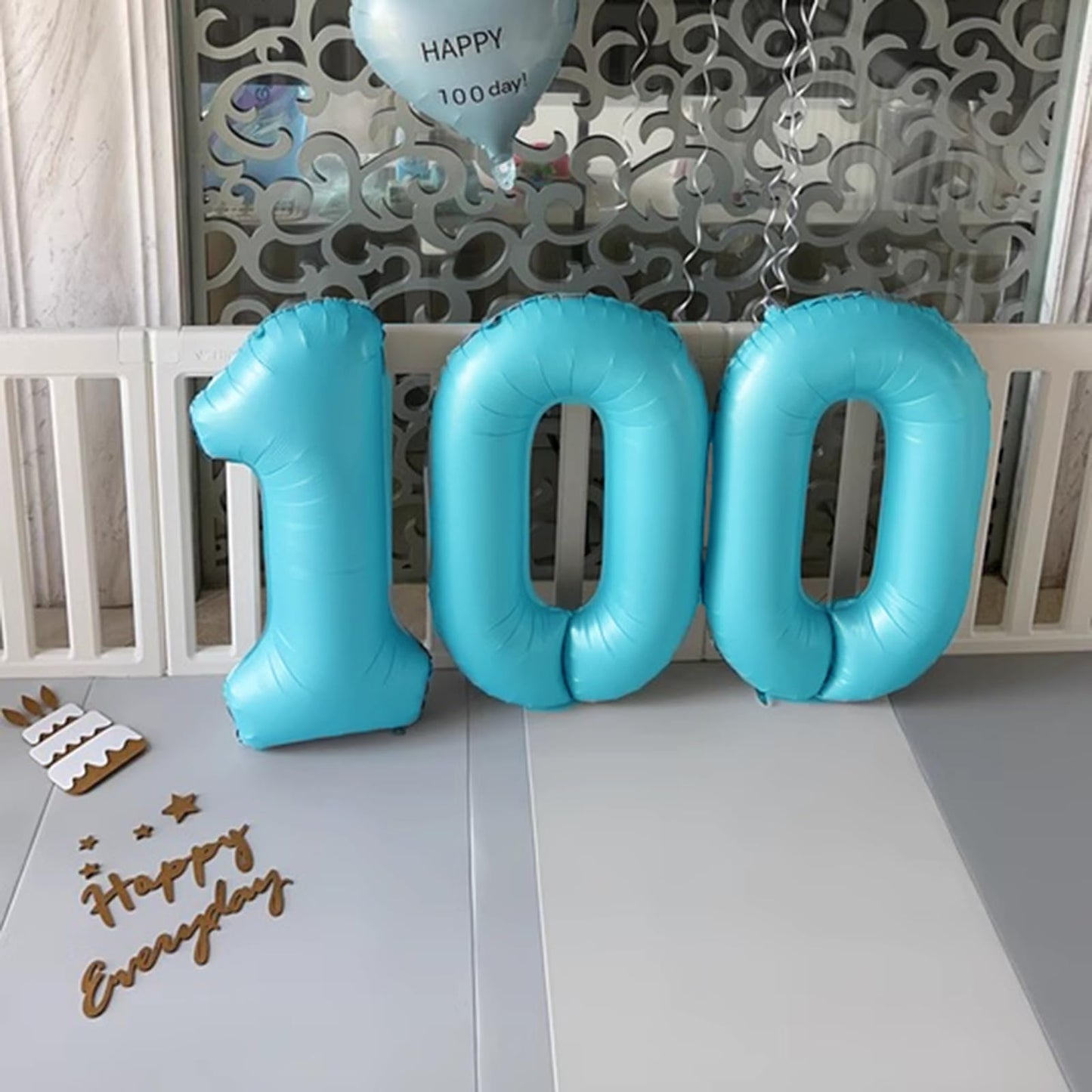 Kelfuoya 40-Inch Light Blue Number 1 Foil Balloon – Jumbo Milestone